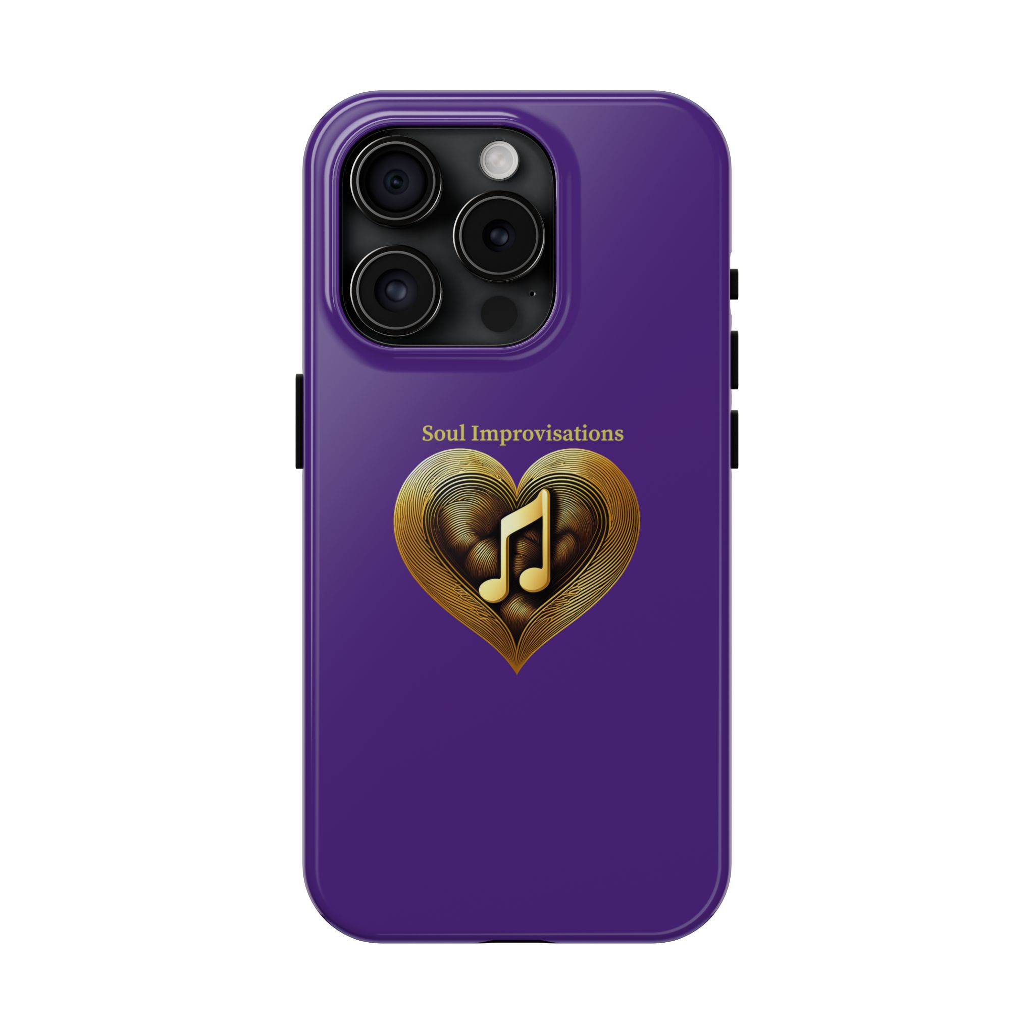 Gold Musical Heart Tough Phone Case - Purple - Image 68