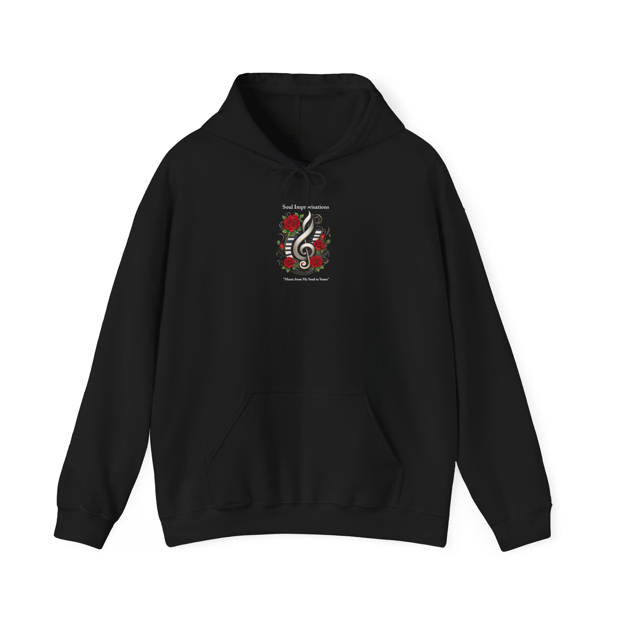 Music Clef & Roses Unisex Heavy Blend™ Pullover Hooded Sweatshirt - Image 2