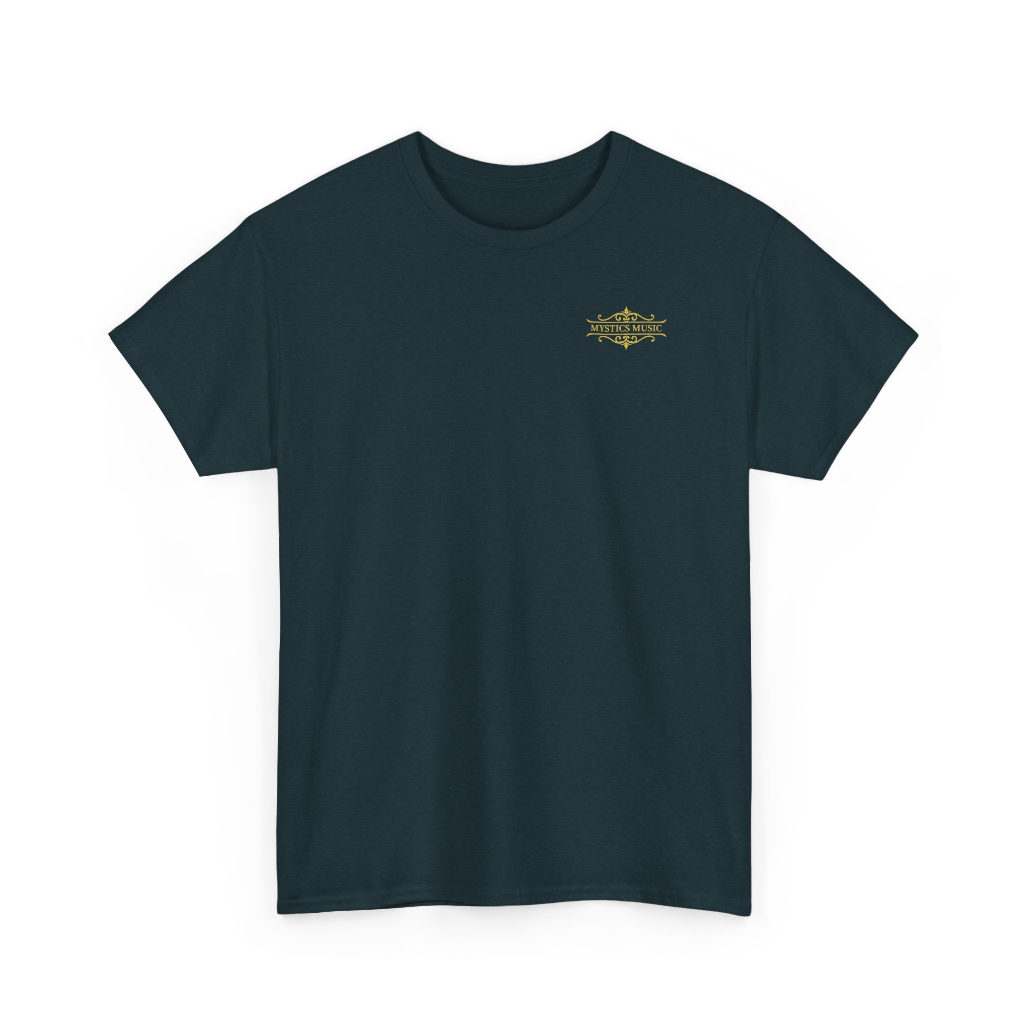Mystics Music Unisex Heavy Cotton Short Sleeve T-Shirt (dark colors - left chest logo) - Image 17