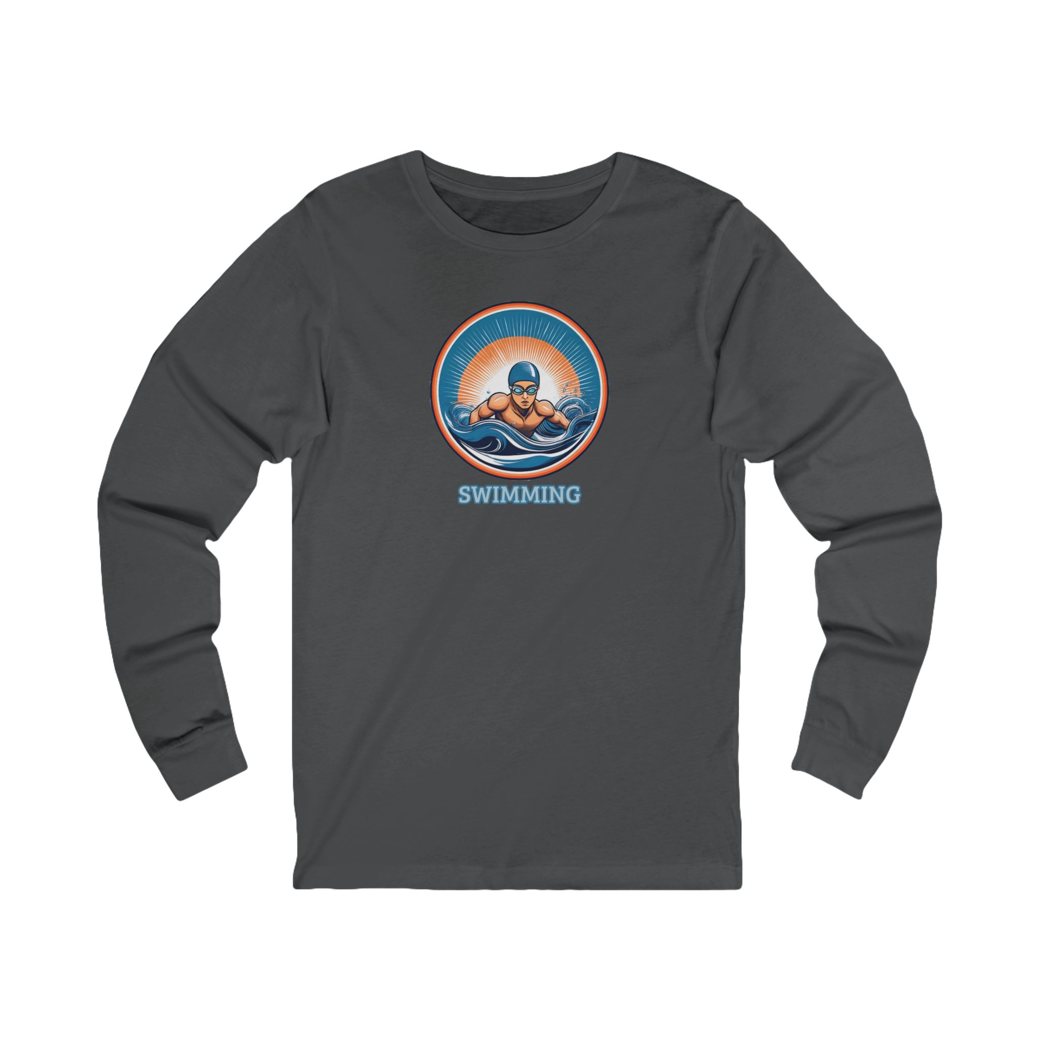 Men's Swimming - Unisex Jersey Long Sleeve T-Shirt - Image 4