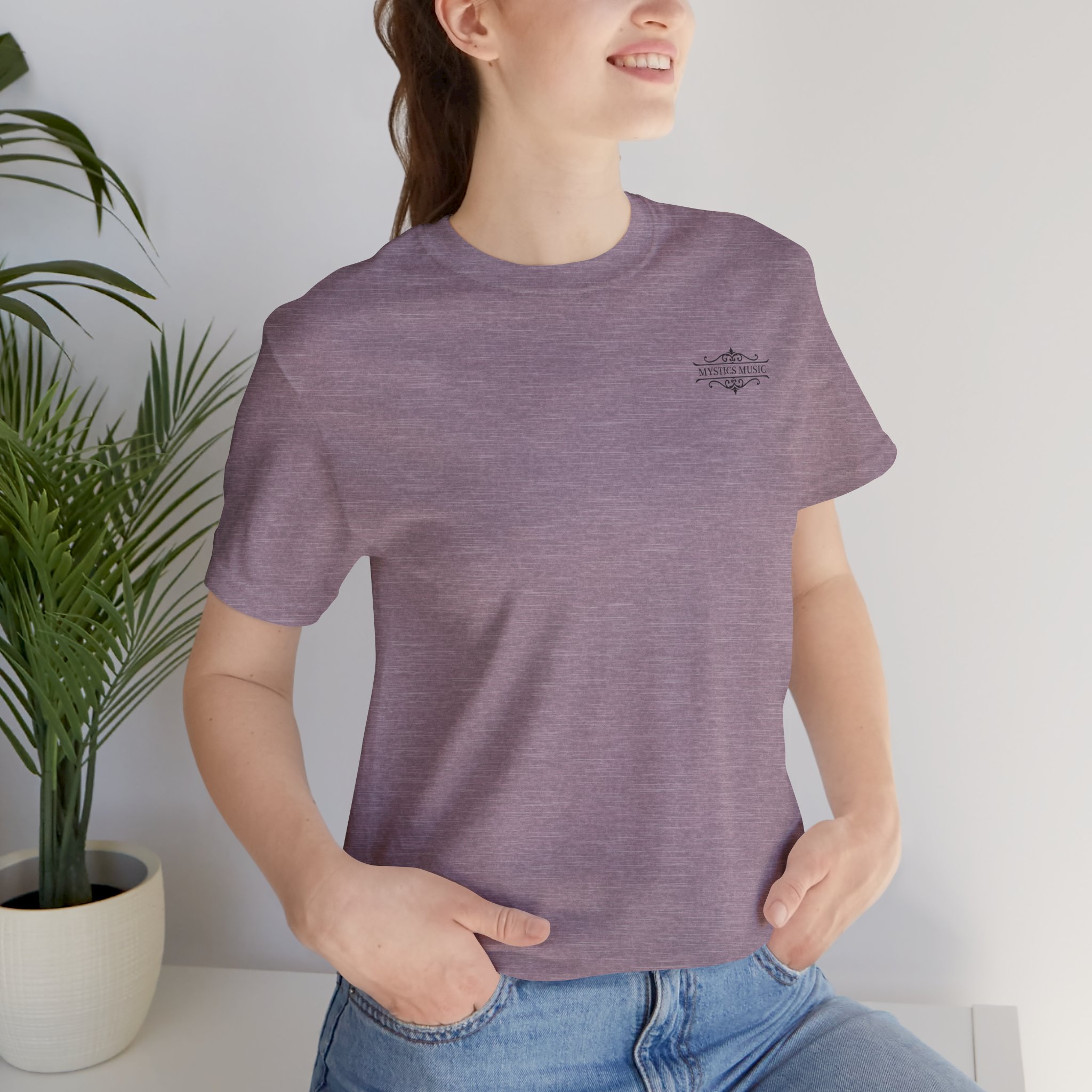 Mystics Music Unisex Jersey Short Sleeve T-Shirt (light colors - left chest logo) - Image 46
