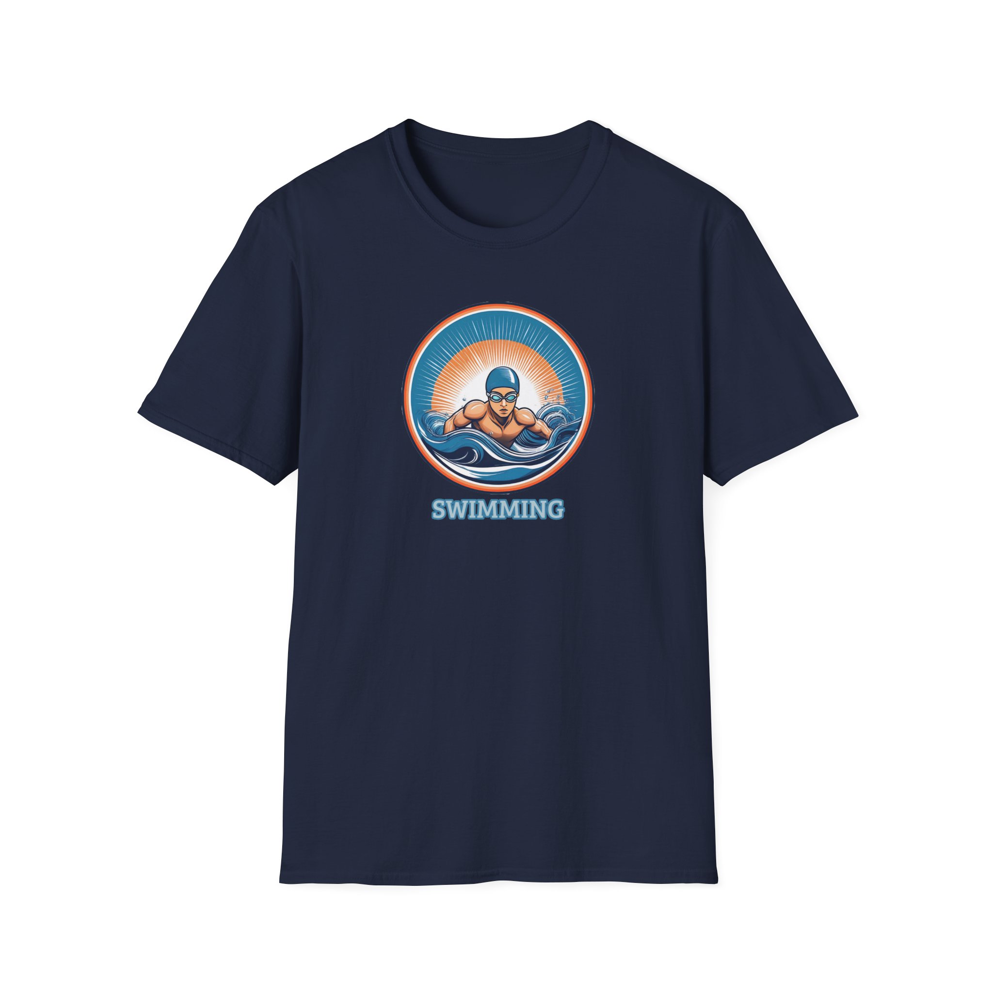 Men's Swimming - Unisex Softstyle Short Sleeve T-Shirt - Image 7