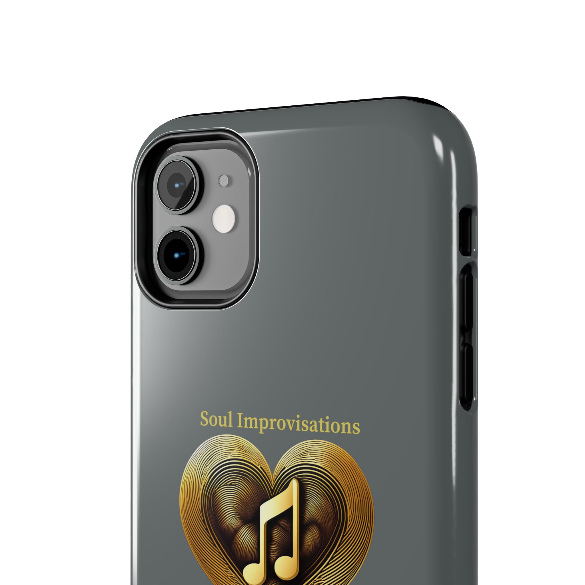 Gold Musical Heart Tough Phone Case - Grey - Image 19