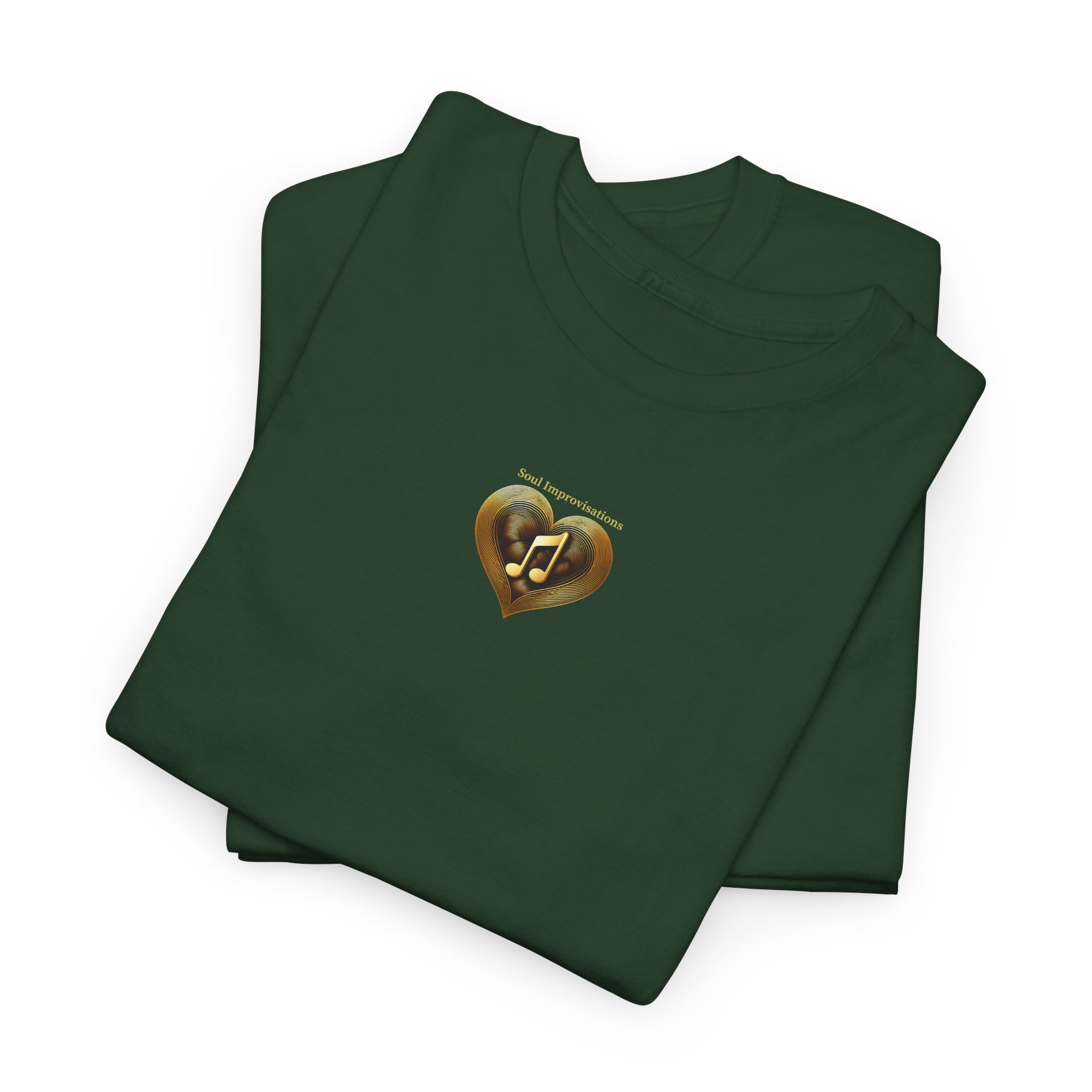 Gold Musical Heart Unisex Heavy Cotton Short Sleeve T-Shirt - Image 21