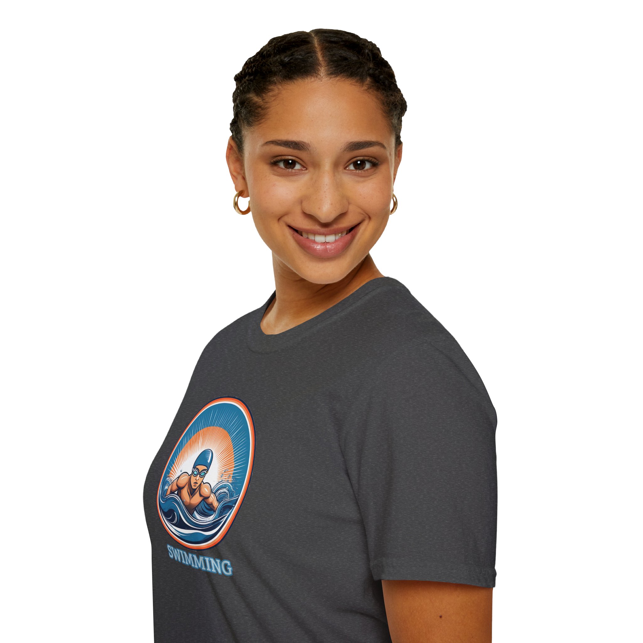 Men's Swimming - Unisex Softstyle Short Sleeve T-Shirt - Image 18