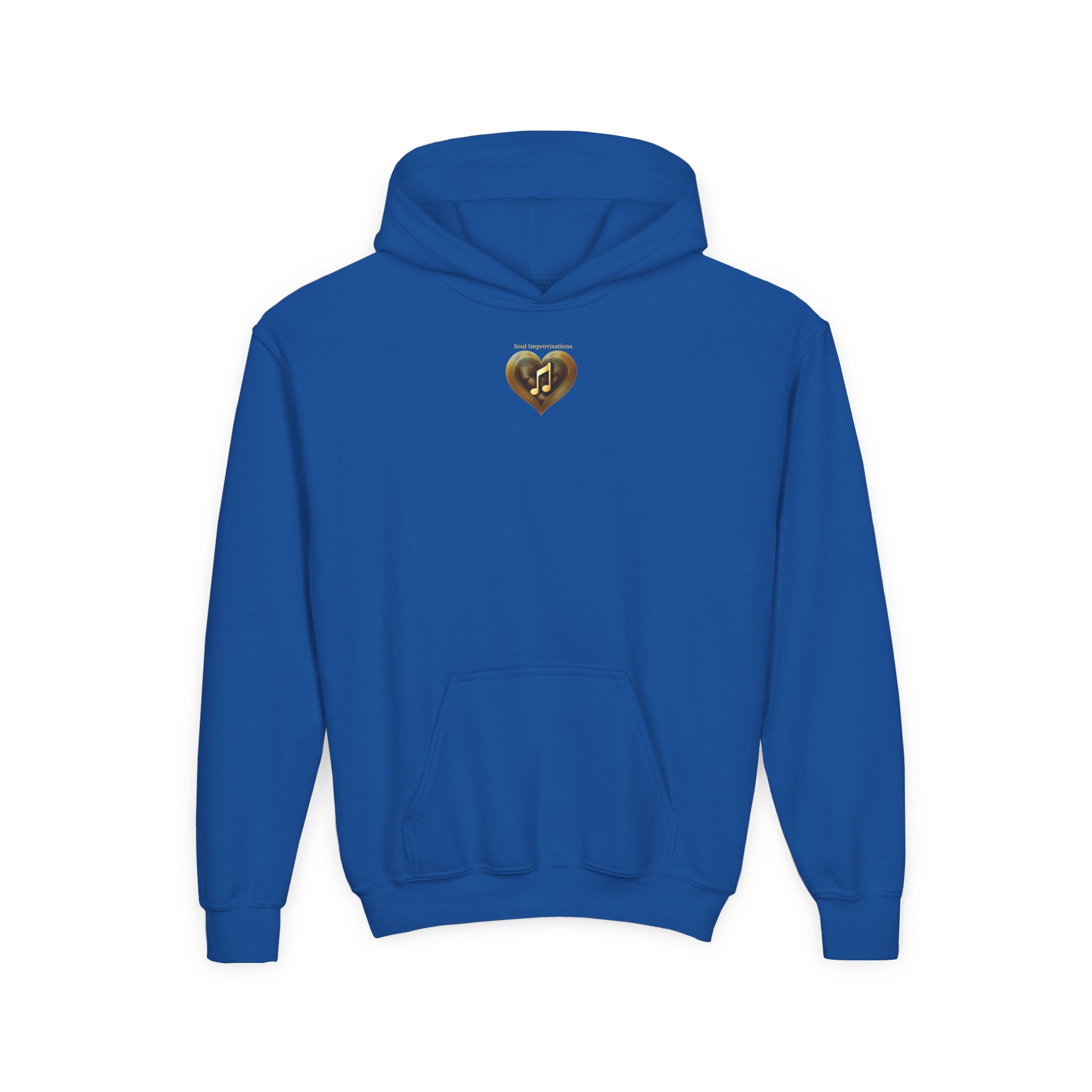 Gold Musical Heart Youth Pullover Hooded Sweatshirt - Image 6