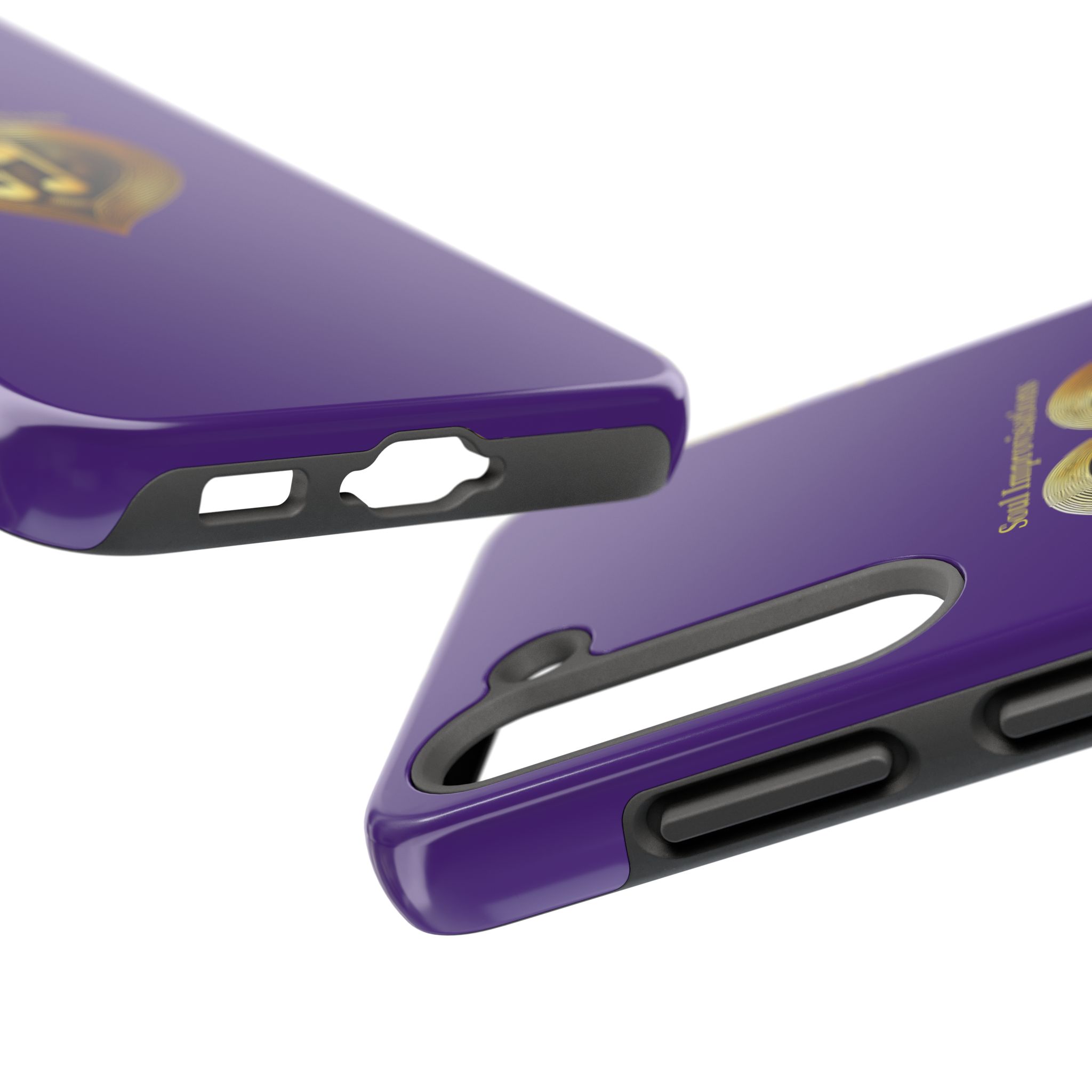 Gold Musical Heart Tough Phone Case - Purple - Image 86