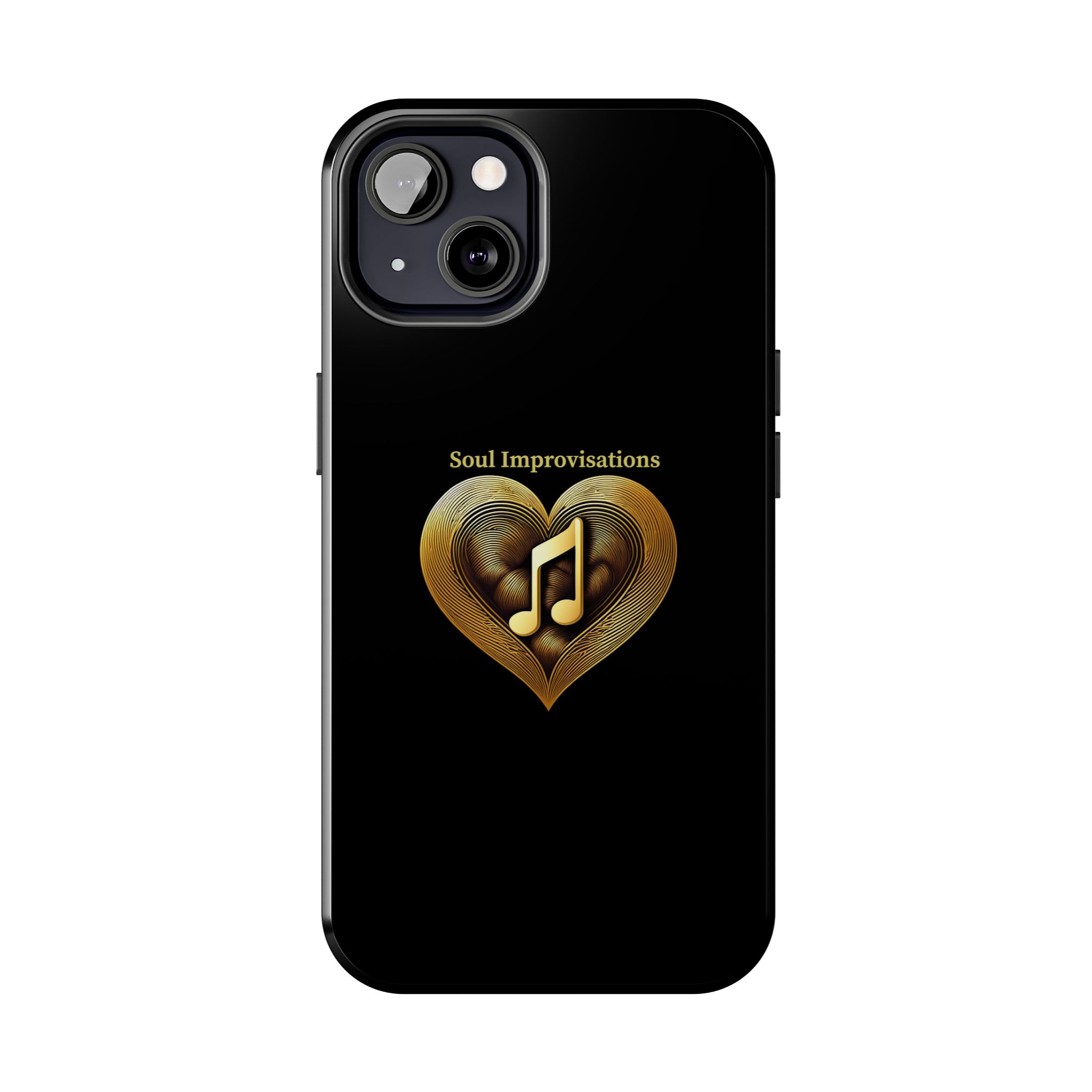 Gold Musical Heart Tough Phone Case - Black - Image 45