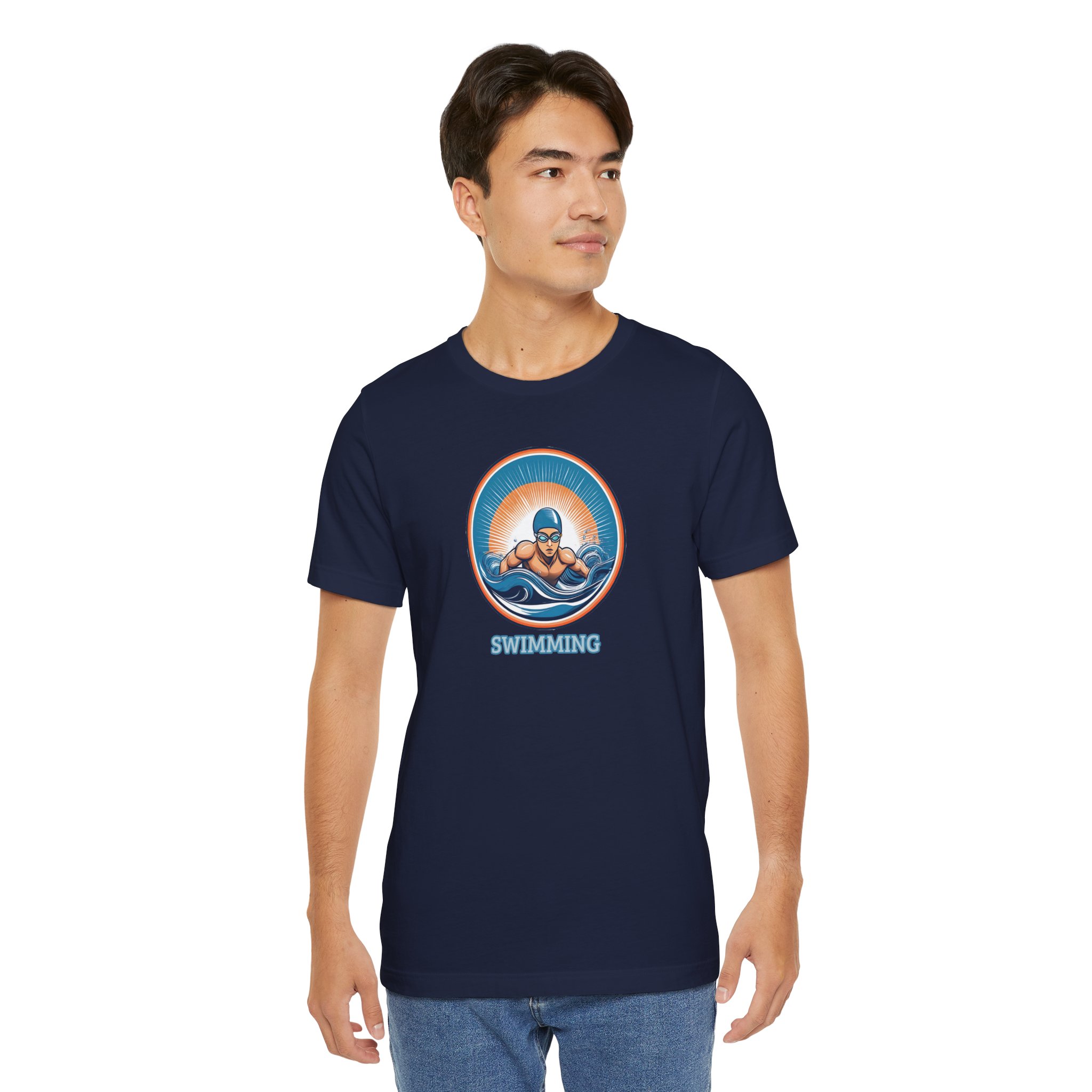 Men's Swimming - Unisex Jersey Short Sleeve T-Shirt - Image 34