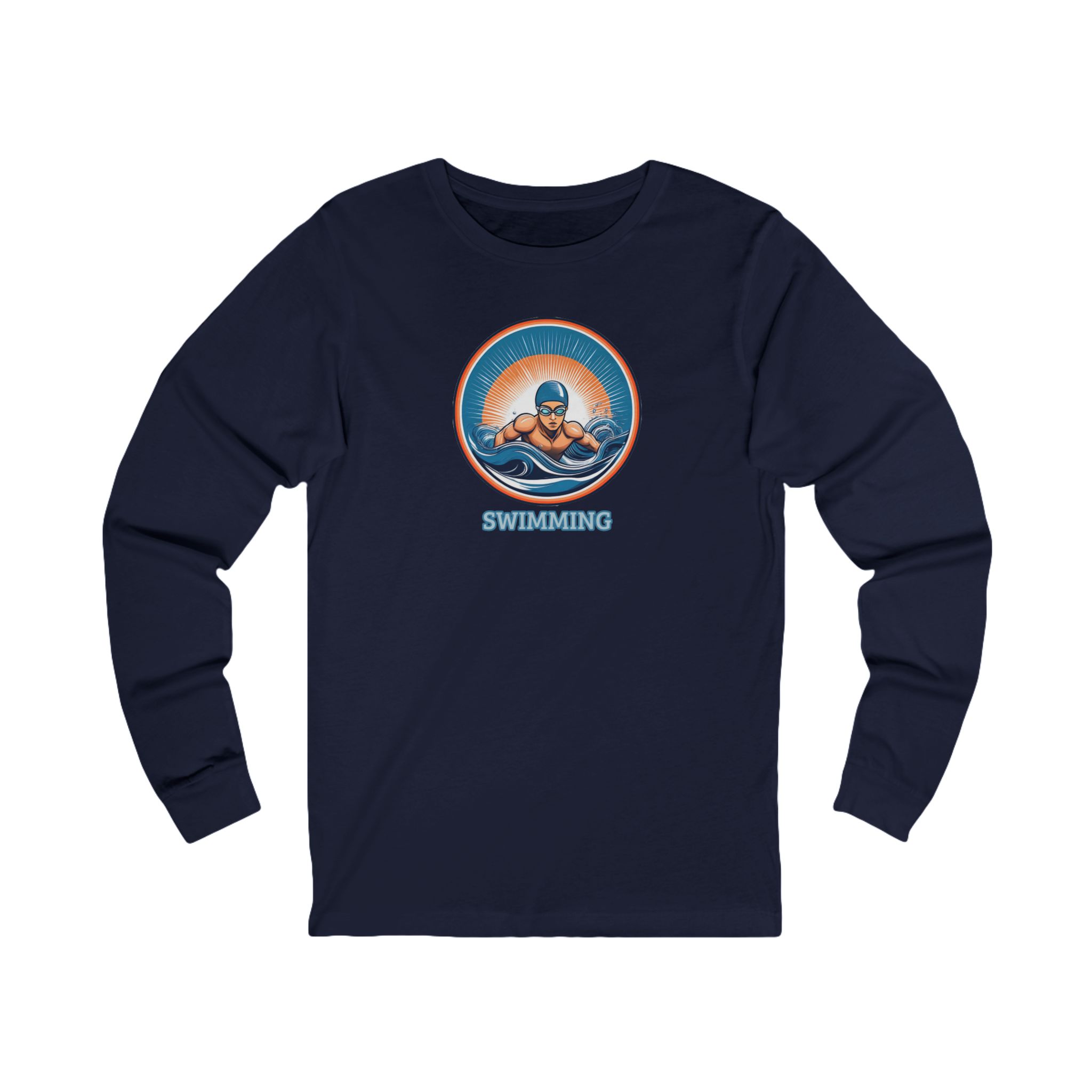 Men's Swimming - Unisex Jersey Long Sleeve T-Shirt - Image 7
