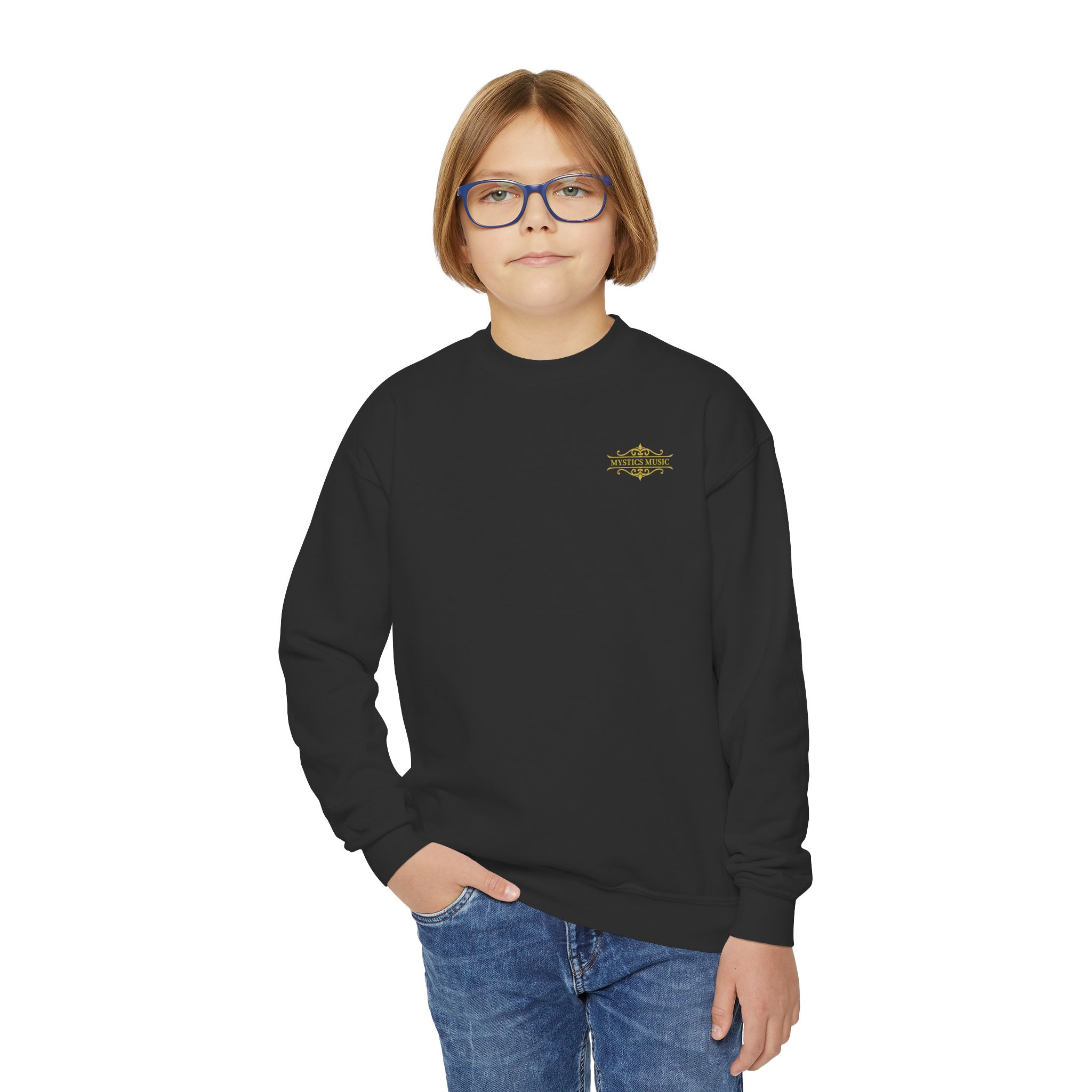 Mystics Music Youth Crewneck Sweatshirt (left chest logo) - Image 6