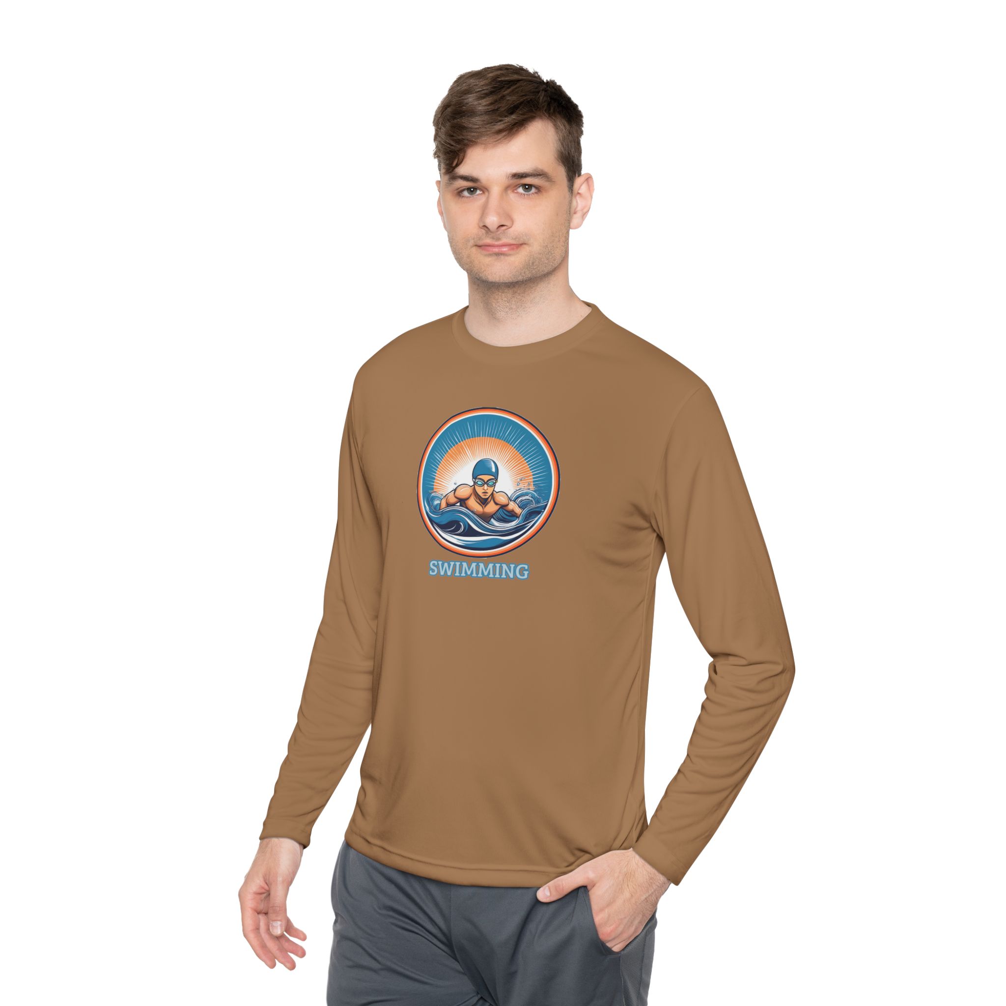 Men's Swimming - Unisex Lightweight Long Sleeve T-Shirt - Image 12