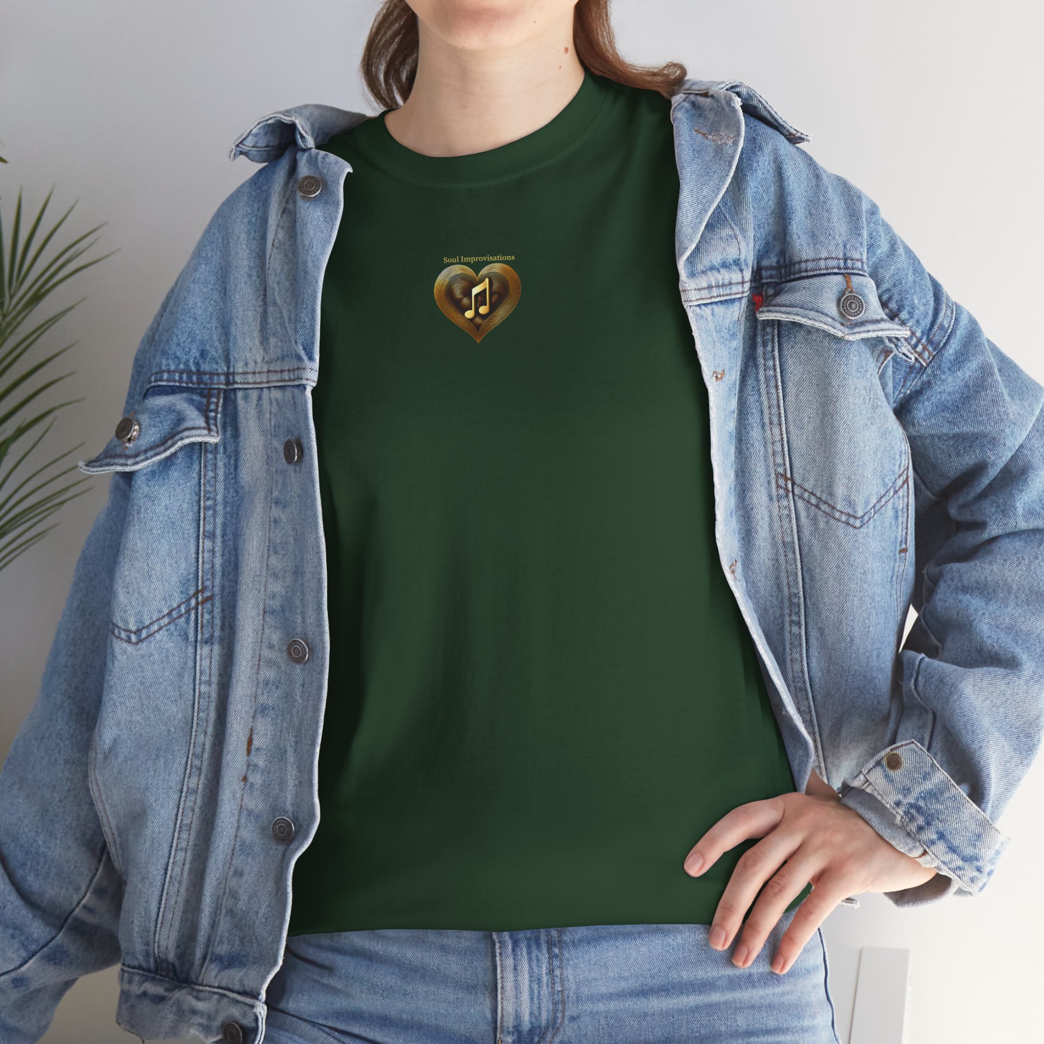 Gold Musical Heart Unisex Heavy Cotton Short Sleeve T-Shirt - Image 19