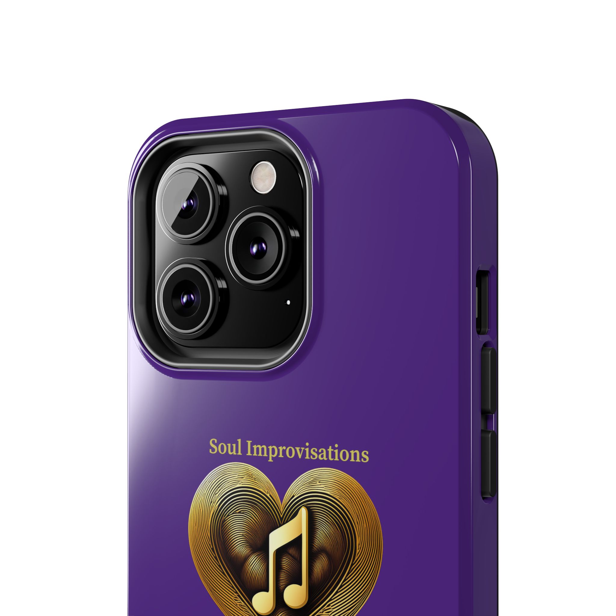 Gold Musical Heart Tough Phone Case - Purple - Image 55