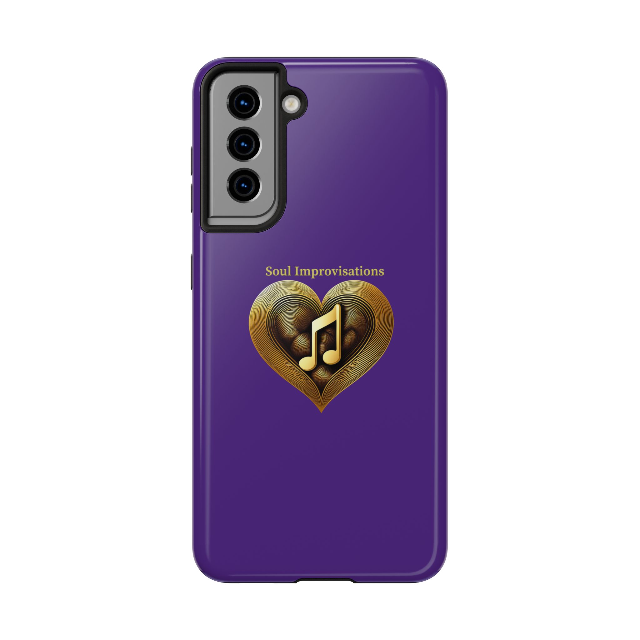 Gold Musical Heart Tough Phone Case - Purple - Image 92