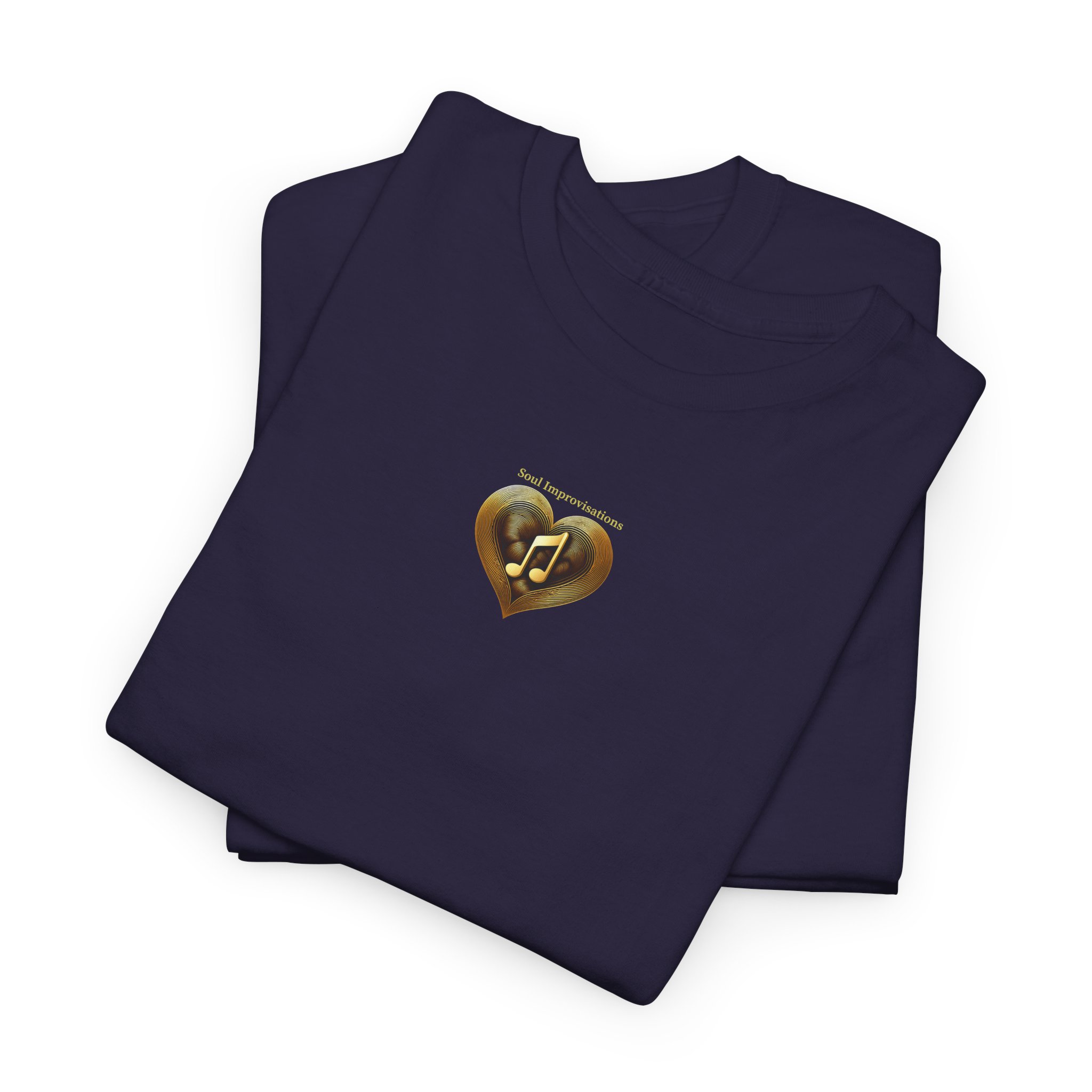 Gold Musical Heart Unisex Heavy Cotton Short Sleeve T-Shirt - Image 33