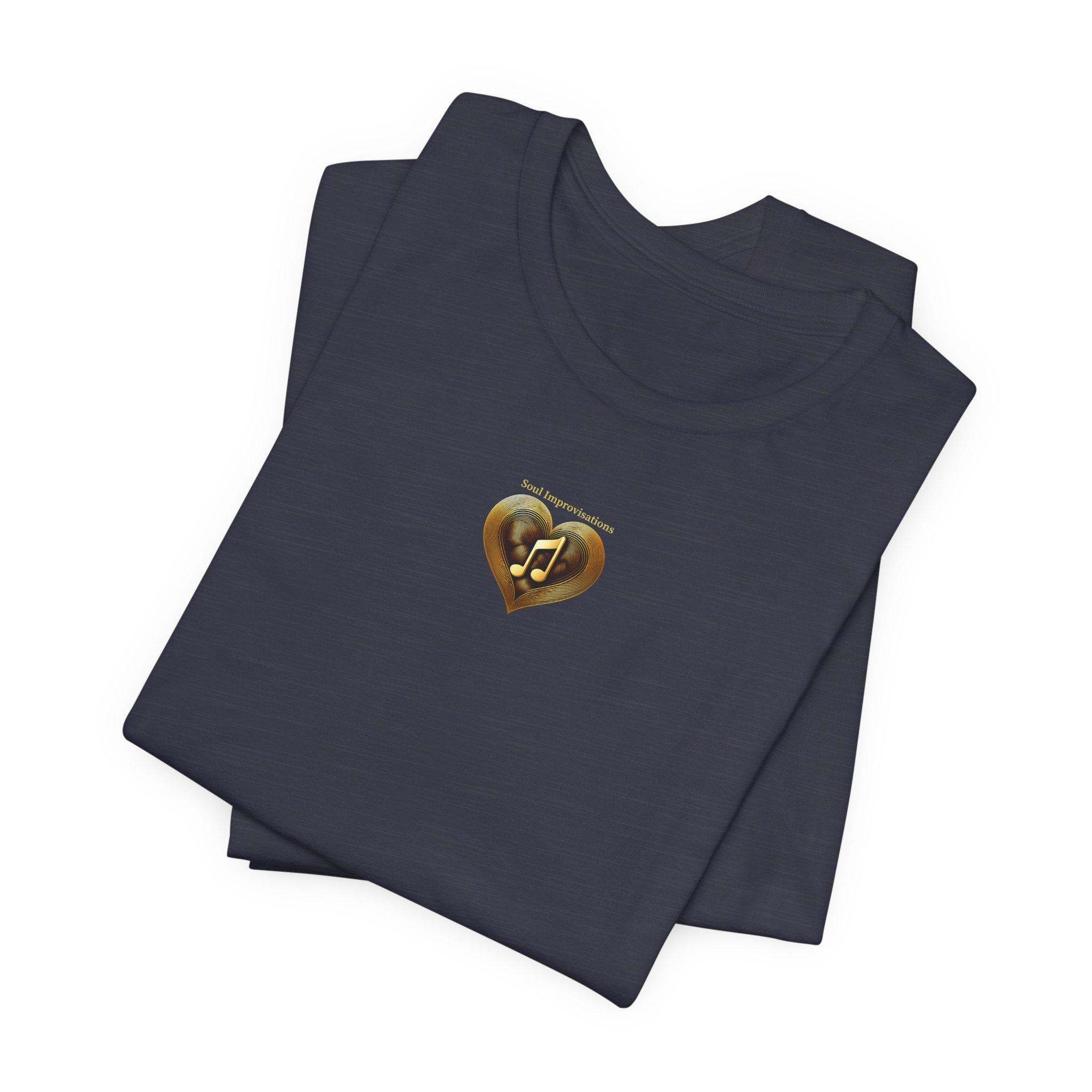 Gold Musical Heart Unisex Jersey Short Sleeve T-Shirt - Image 24