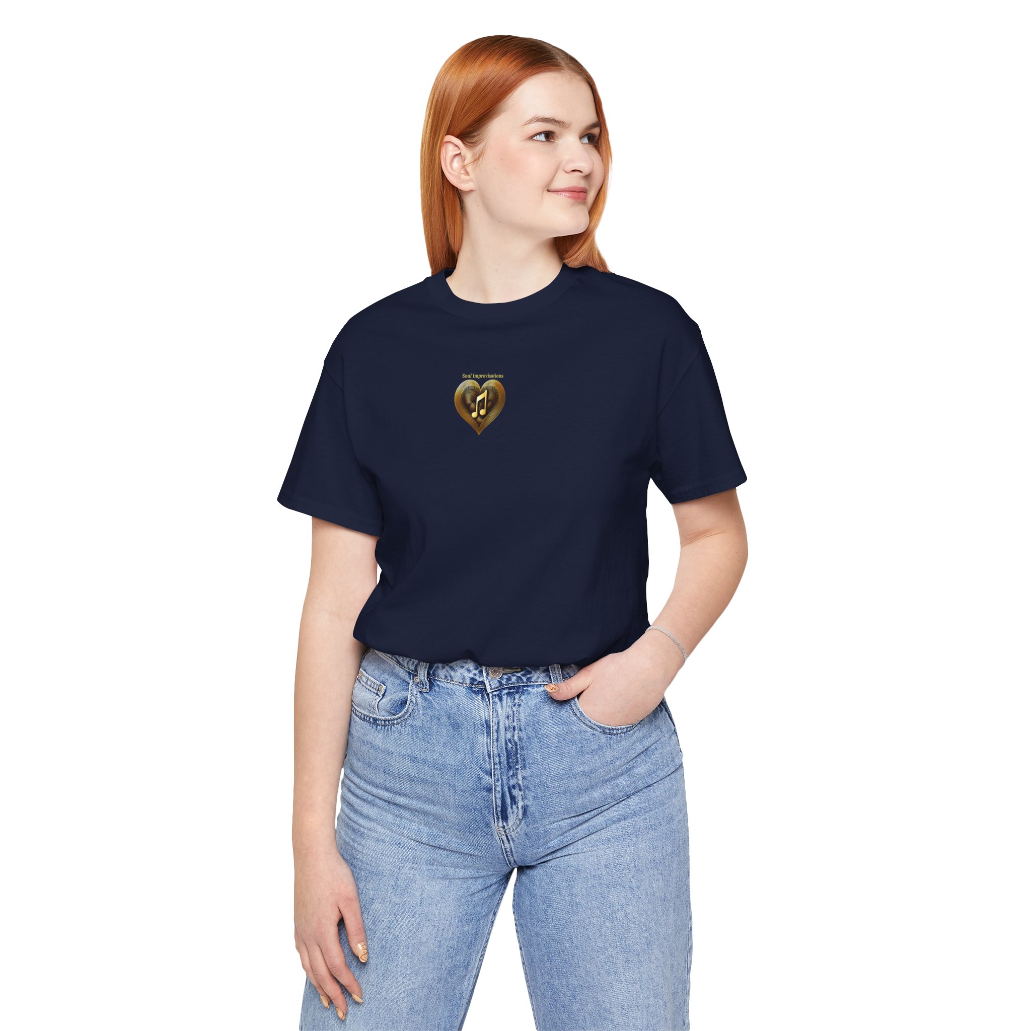 Gold Musical Heart Unisex Jersey Short Sleeve T-Shirt - Image 26