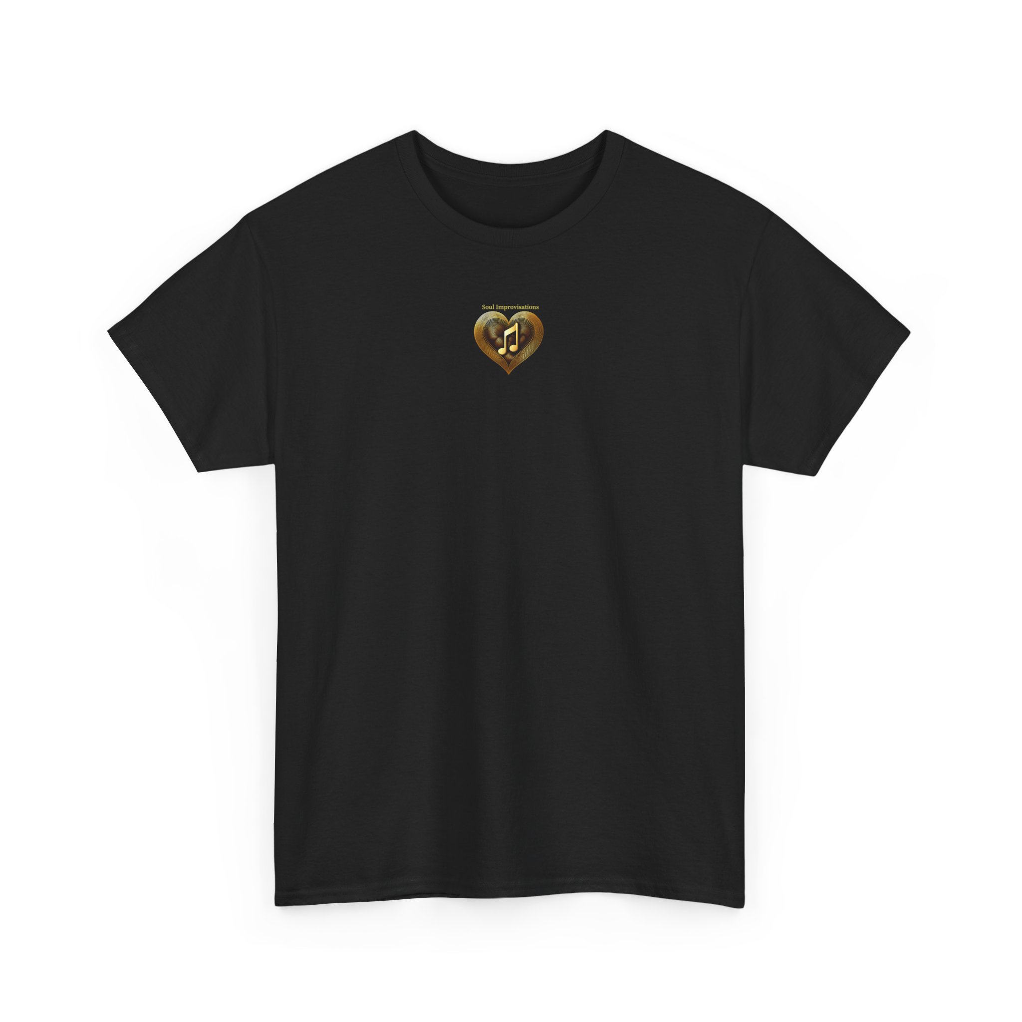 Gold Musical Heart Unisex Heavy Cotton Short Sleeve T-Shirt - Image 8