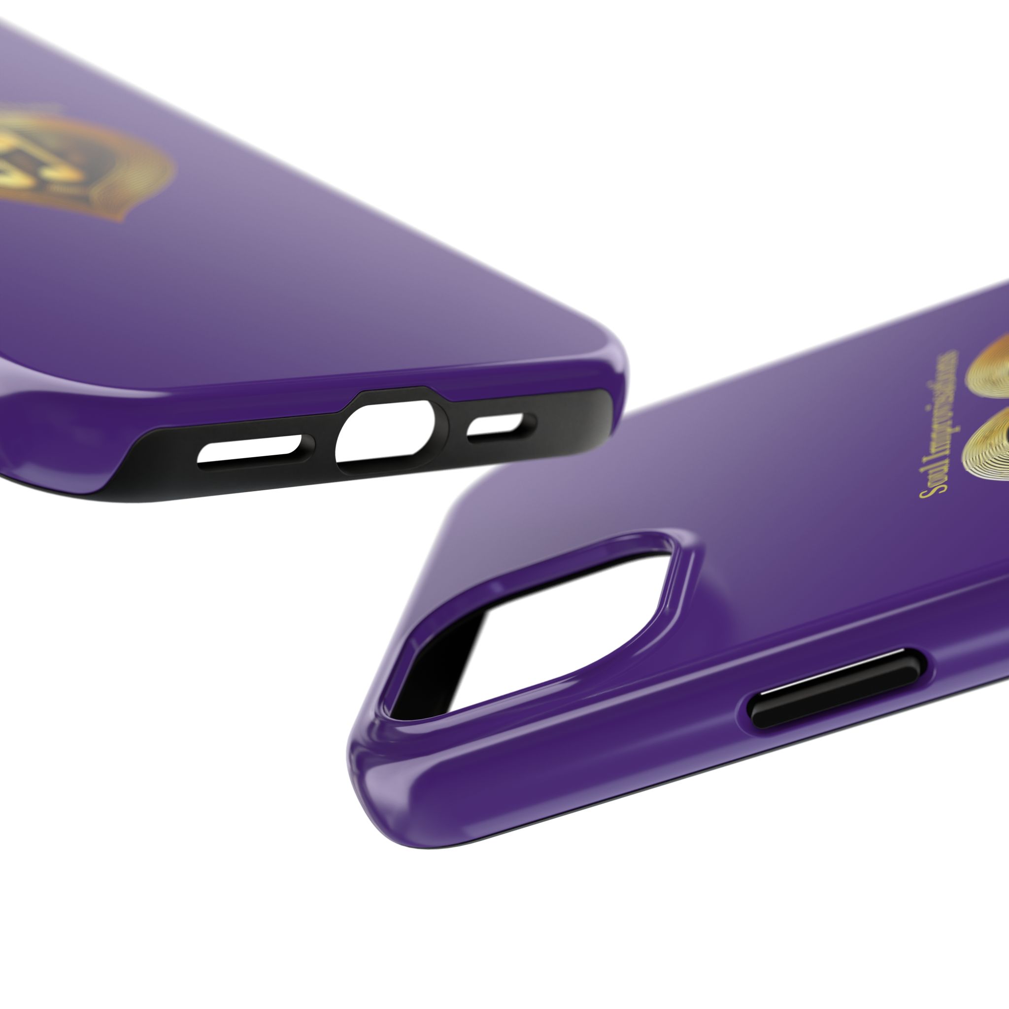 Gold Musical Heart Tough Phone Case - Purple - Image 74