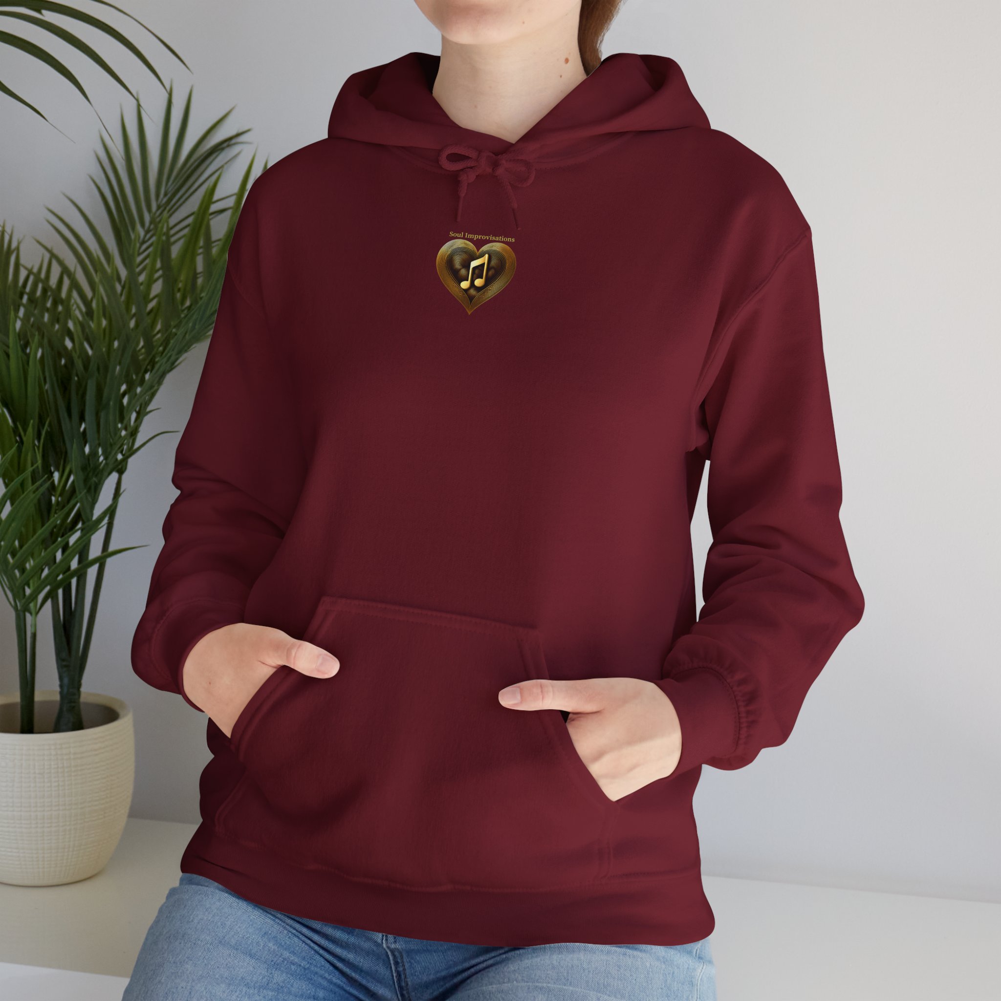Gold Musical Heart Unisex Heavy Blend™ Pullover Hooded Sweatshirt - Image 28