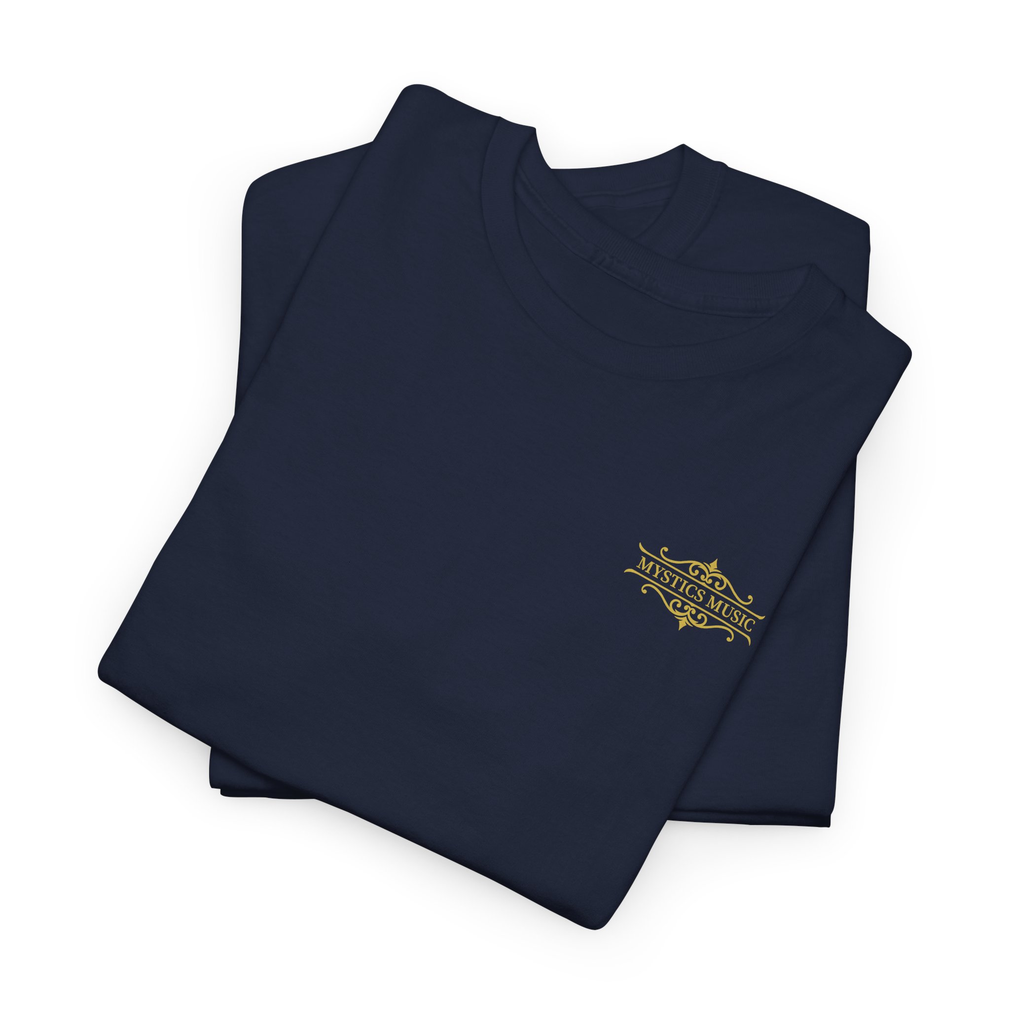 Mystics Music Unisex Heavy Cotton Short Sleeve T-Shirt (dark colors - left chest logo) - Image 30