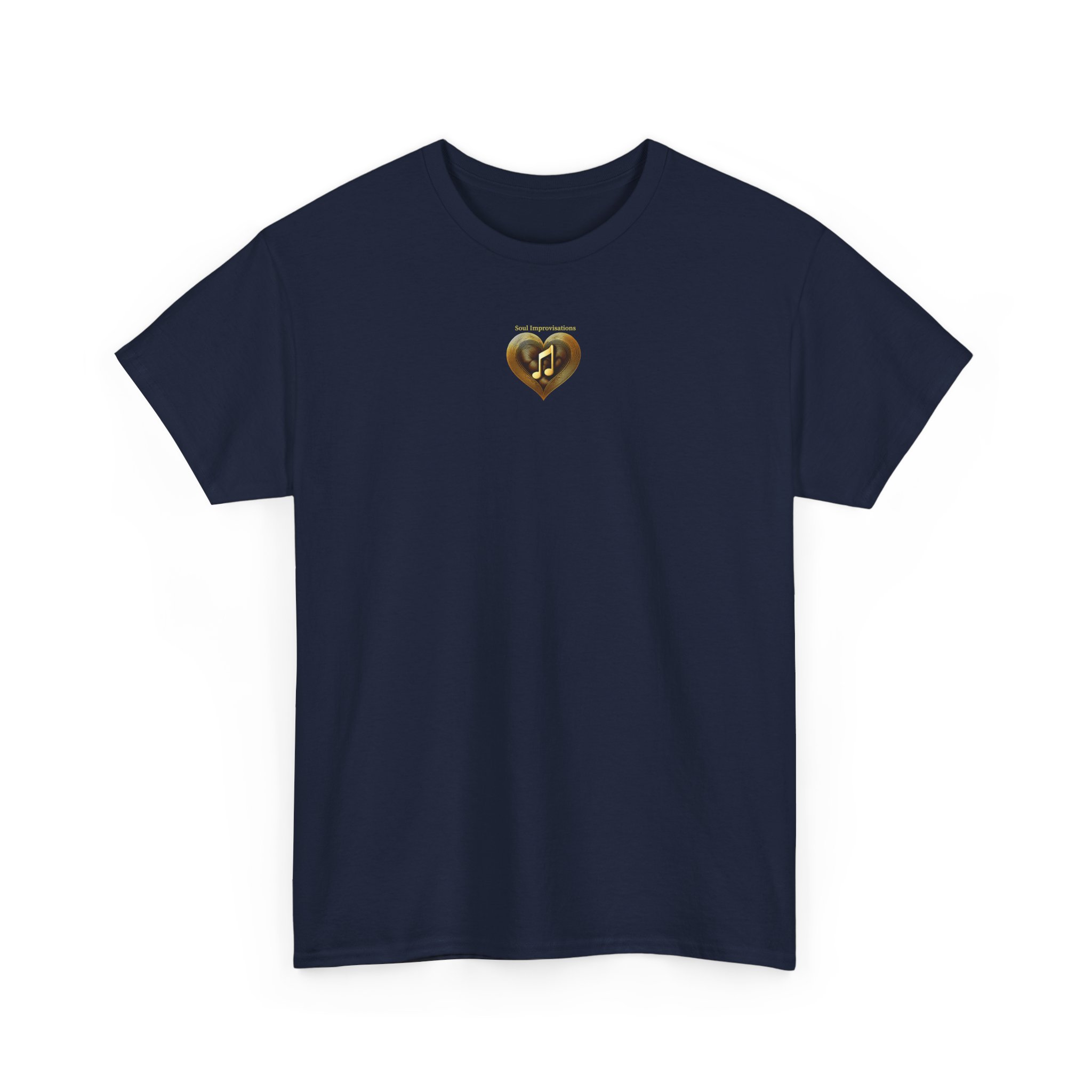 Gold Musical Heart Unisex Heavy Cotton Short Sleeve T-Shirt - Image 2