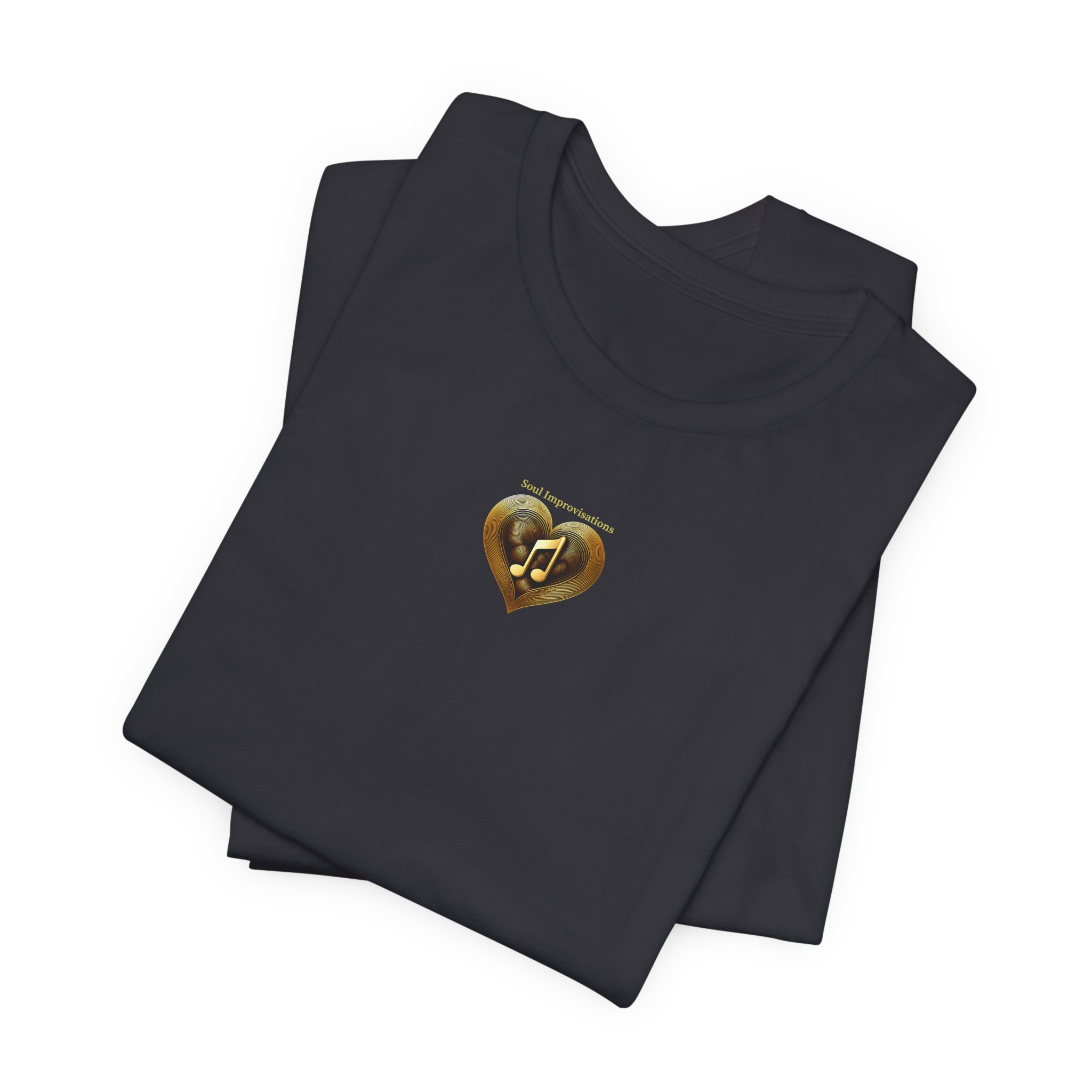 Gold Musical Heart Unisex Jersey Short Sleeve T-Shirt - Image 16