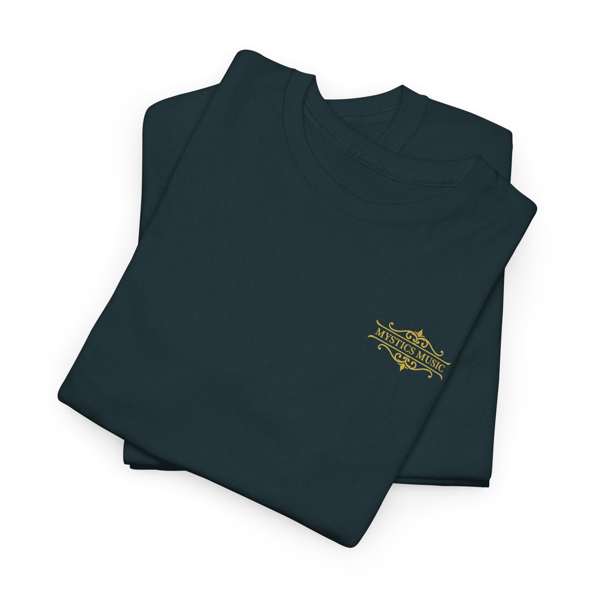 Mystics Music Unisex Heavy Cotton Short Sleeve T-Shirt (dark colors - left chest logo) - Image 18