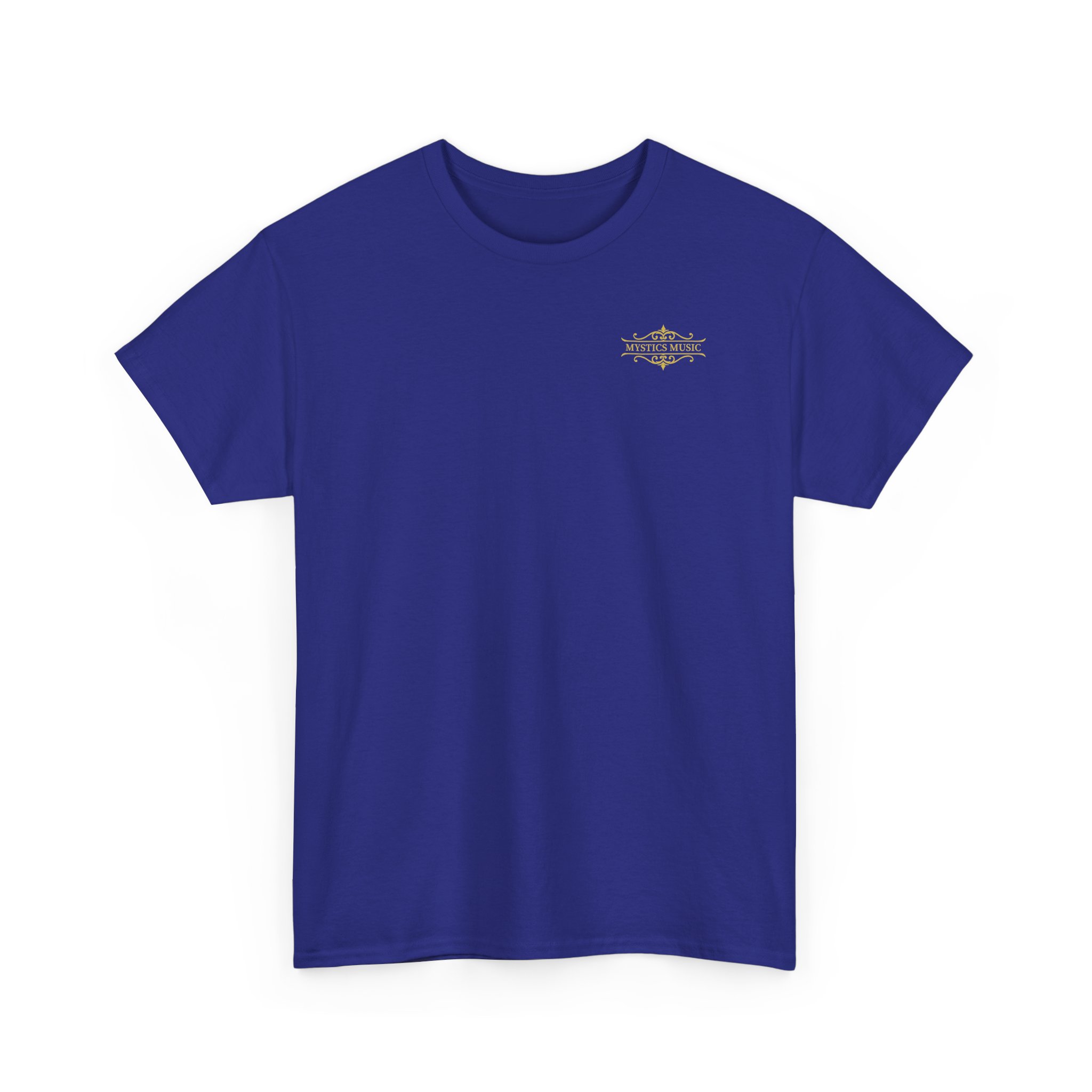 Mystics Music Unisex Heavy Cotton Short Sleeve T-Shirt (dark colors - left chest logo) - Image 33
