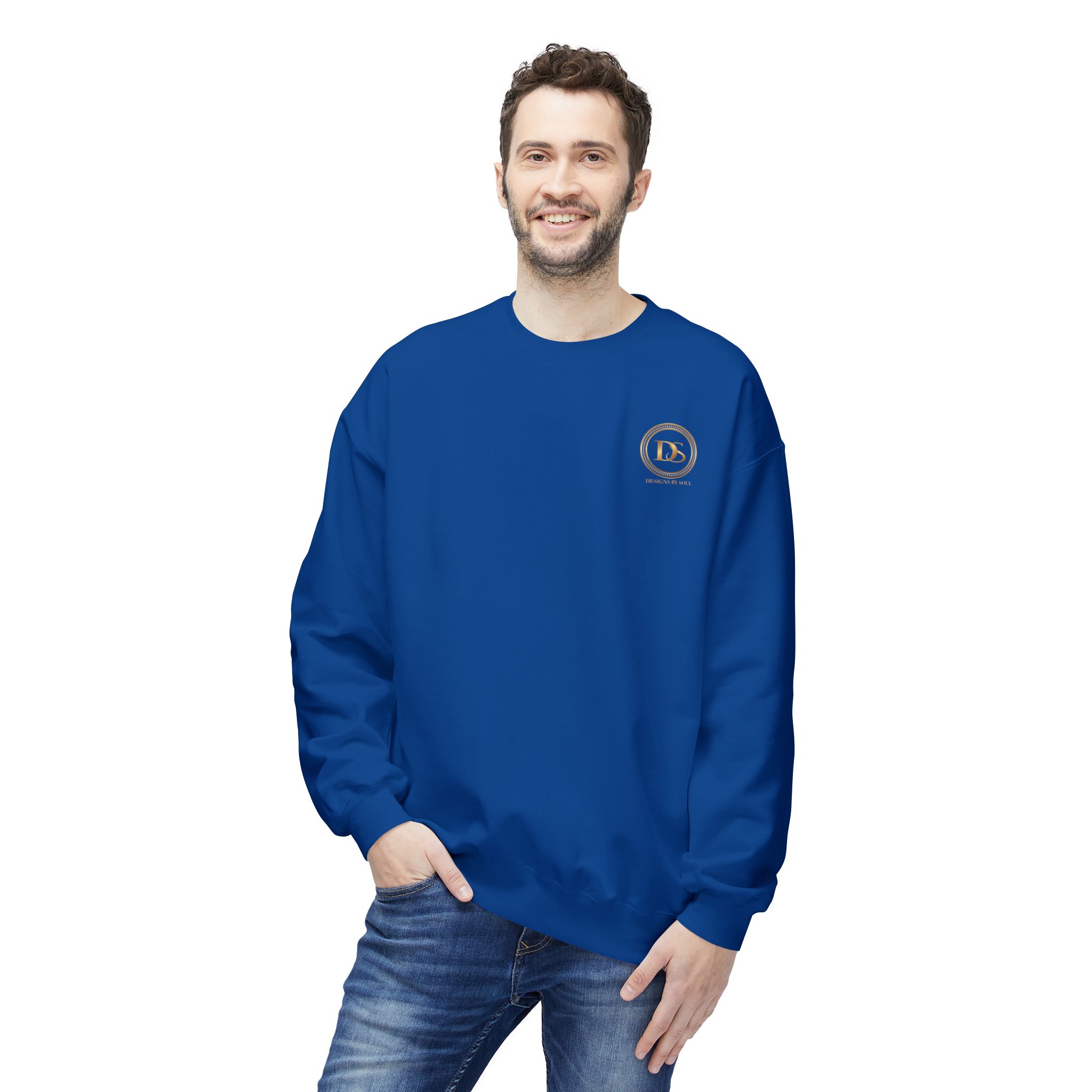 Designs By Soul Logo Unisex Midweight Crewneck Sweatshirt (dark colors - left chest logo) - Image 2