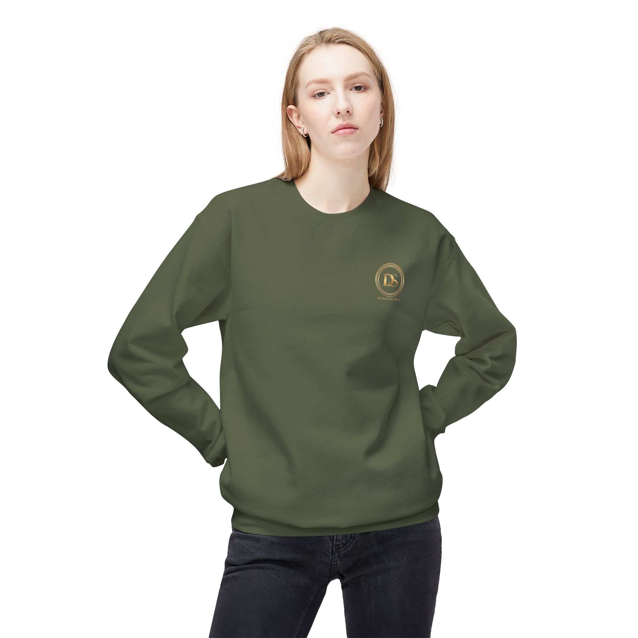 Designs By Soul Logo Unisex Midweight Crewneck Sweatshirt (dark colors - left chest logo) - Image 10