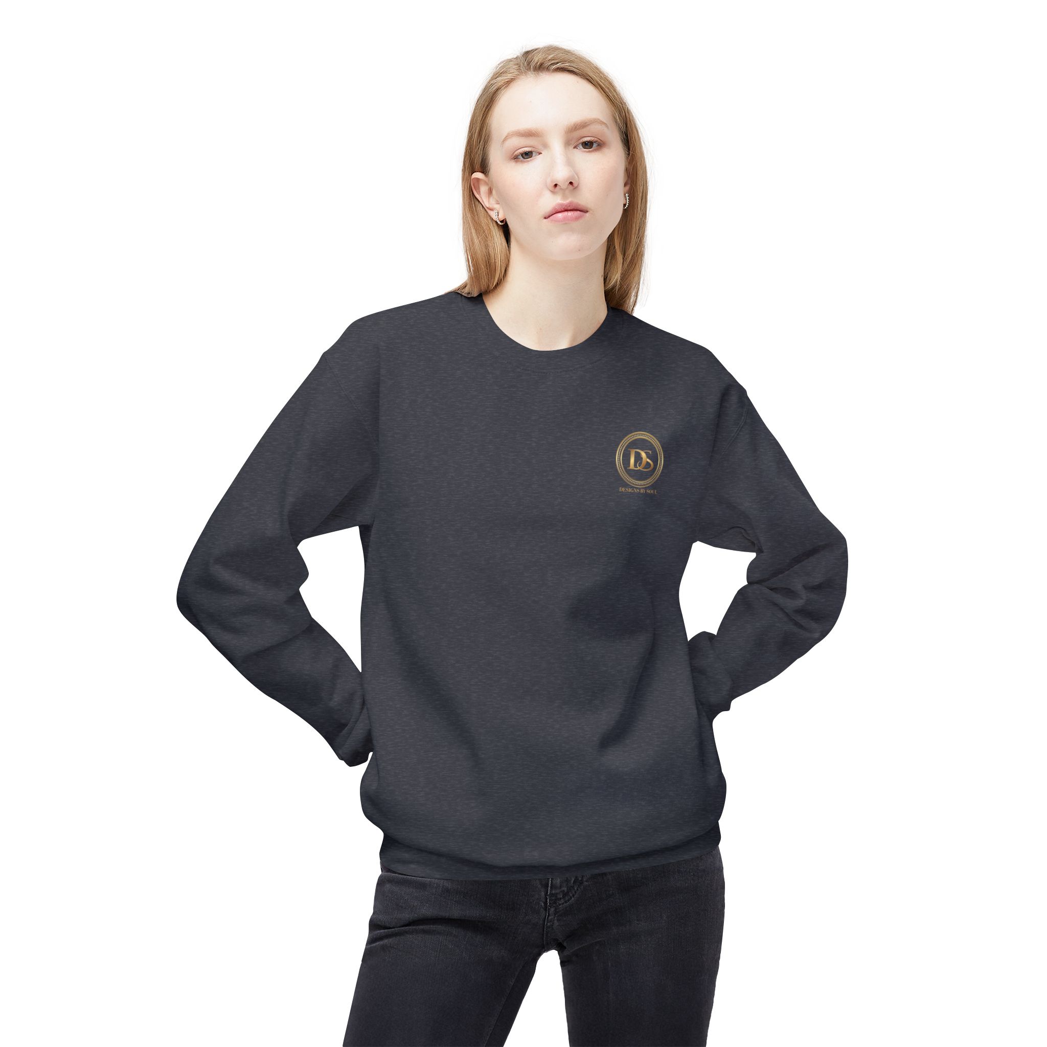 Designs By Soul Logo Unisex Midweight Crewneck Sweatshirt (dark colors - left chest logo) - Image 4