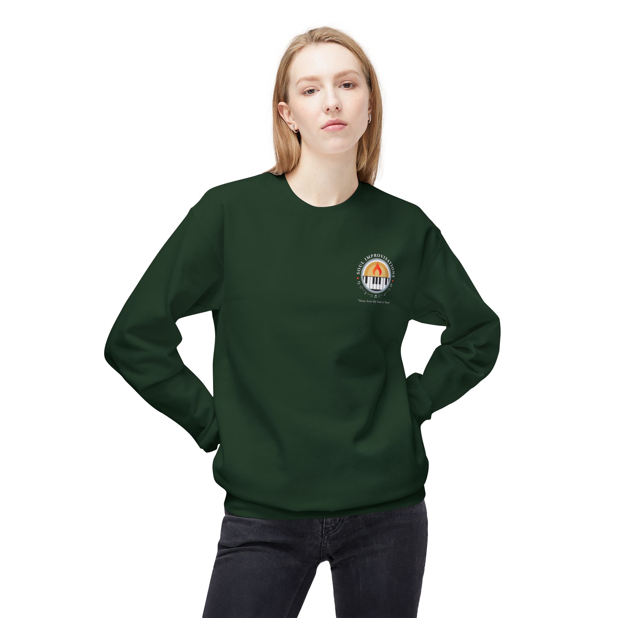 Soul Improvisations Unisex Midweight Crewneck Sweatshirt (left chest logo) - Image 8