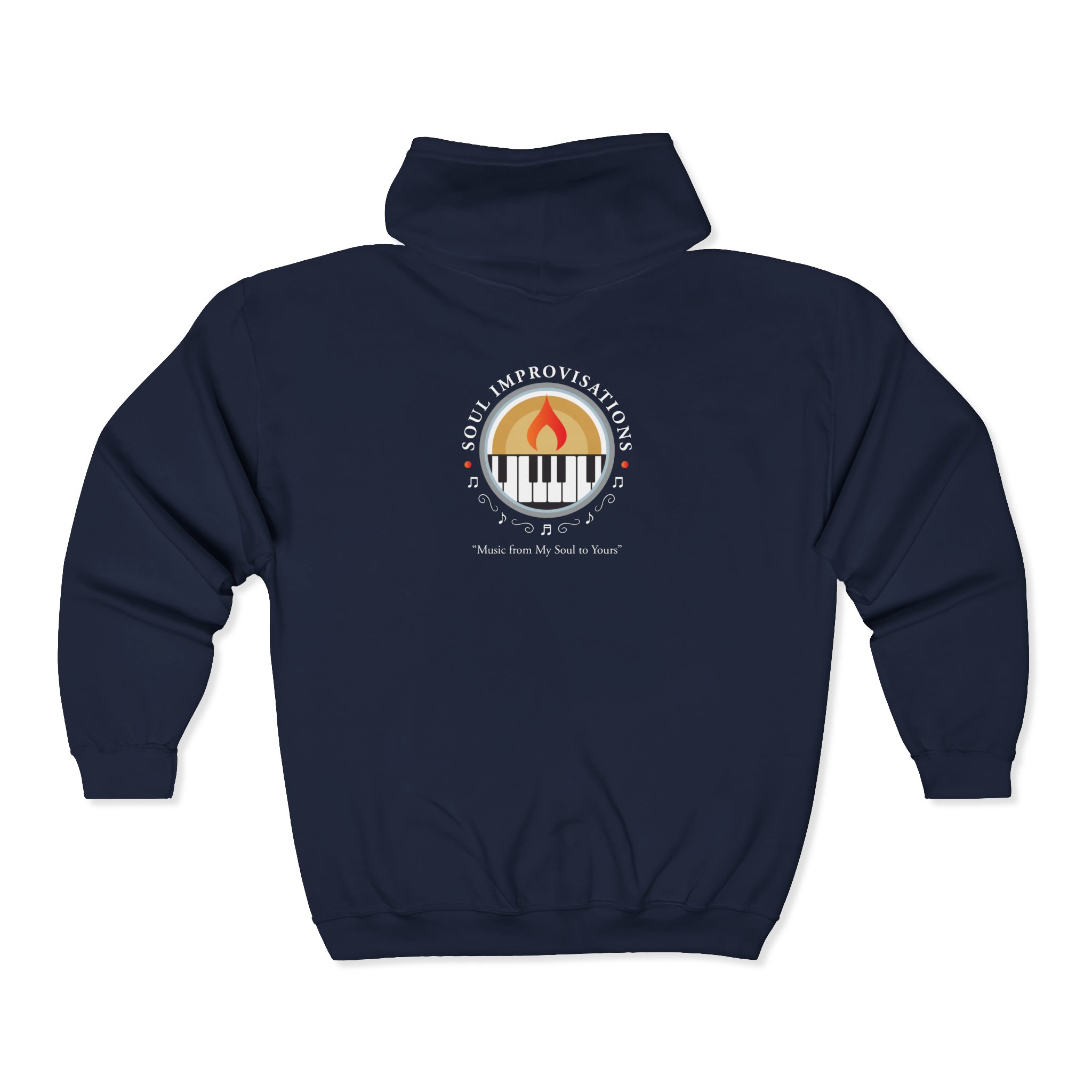 Soul Improvisations Unisex Full Zip Hooded Sweatshirt (front and back logo) - Image 6