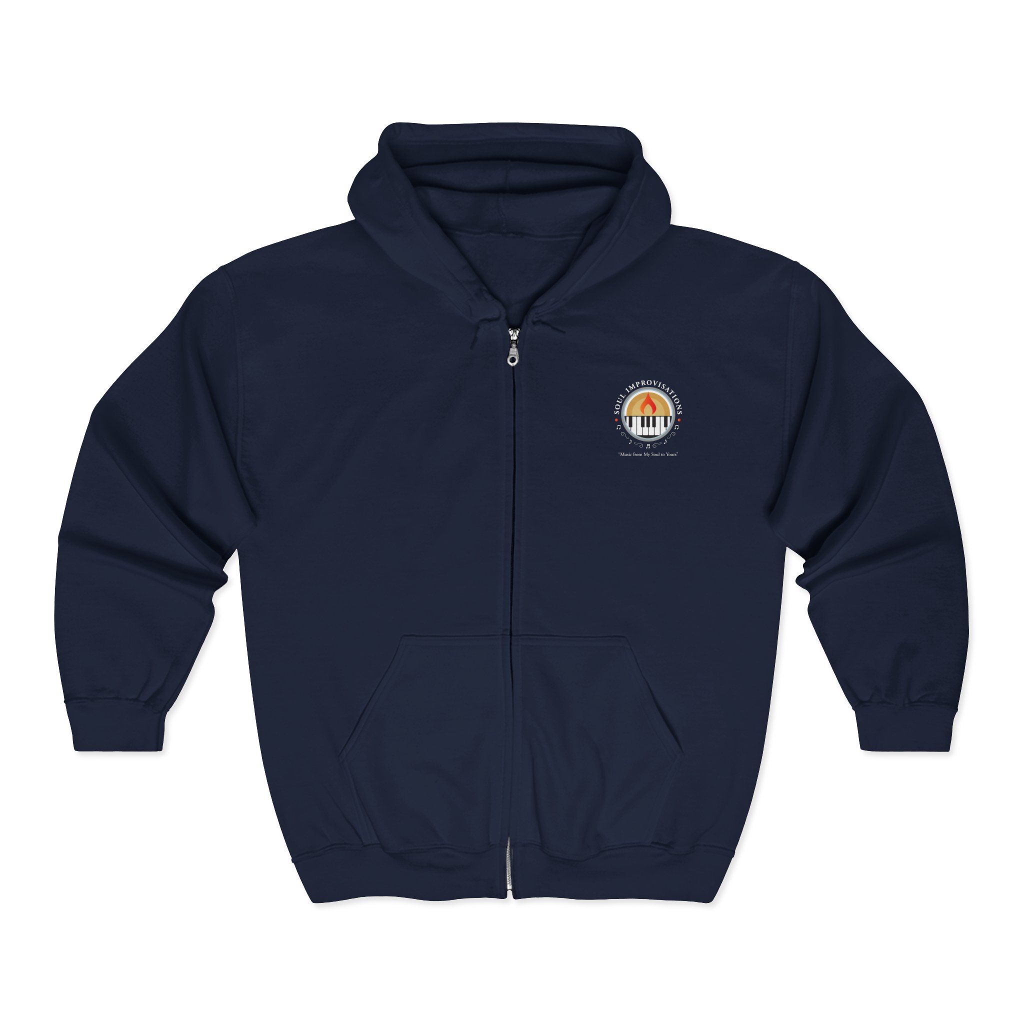 Soul Improvisations Unisex Full Zip Hooded Sweatshirt (front and back logo) - Image 5