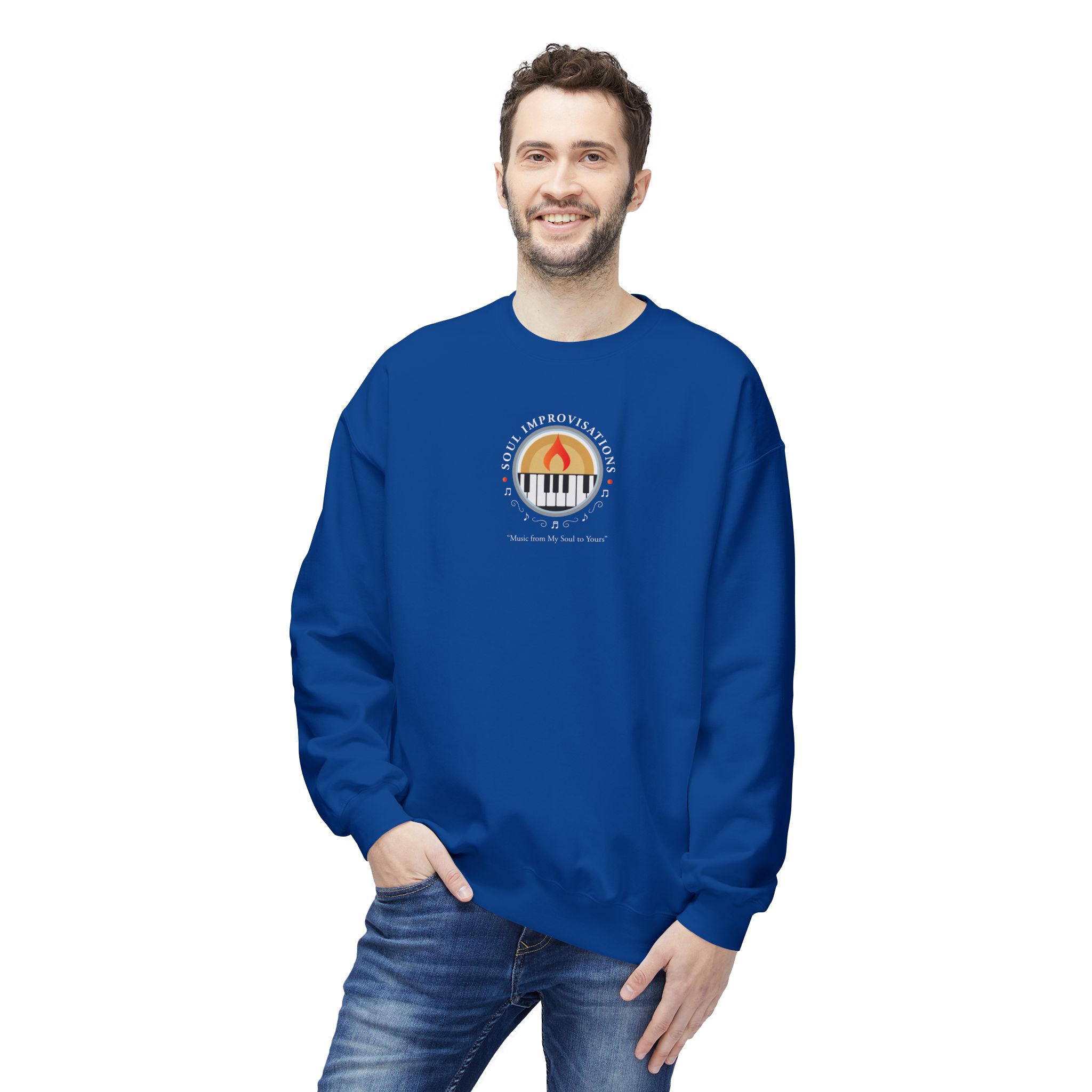 Soul Improvisations Unisex Midweight Crewneck Sweatshirt (center - large logo) - Image 18