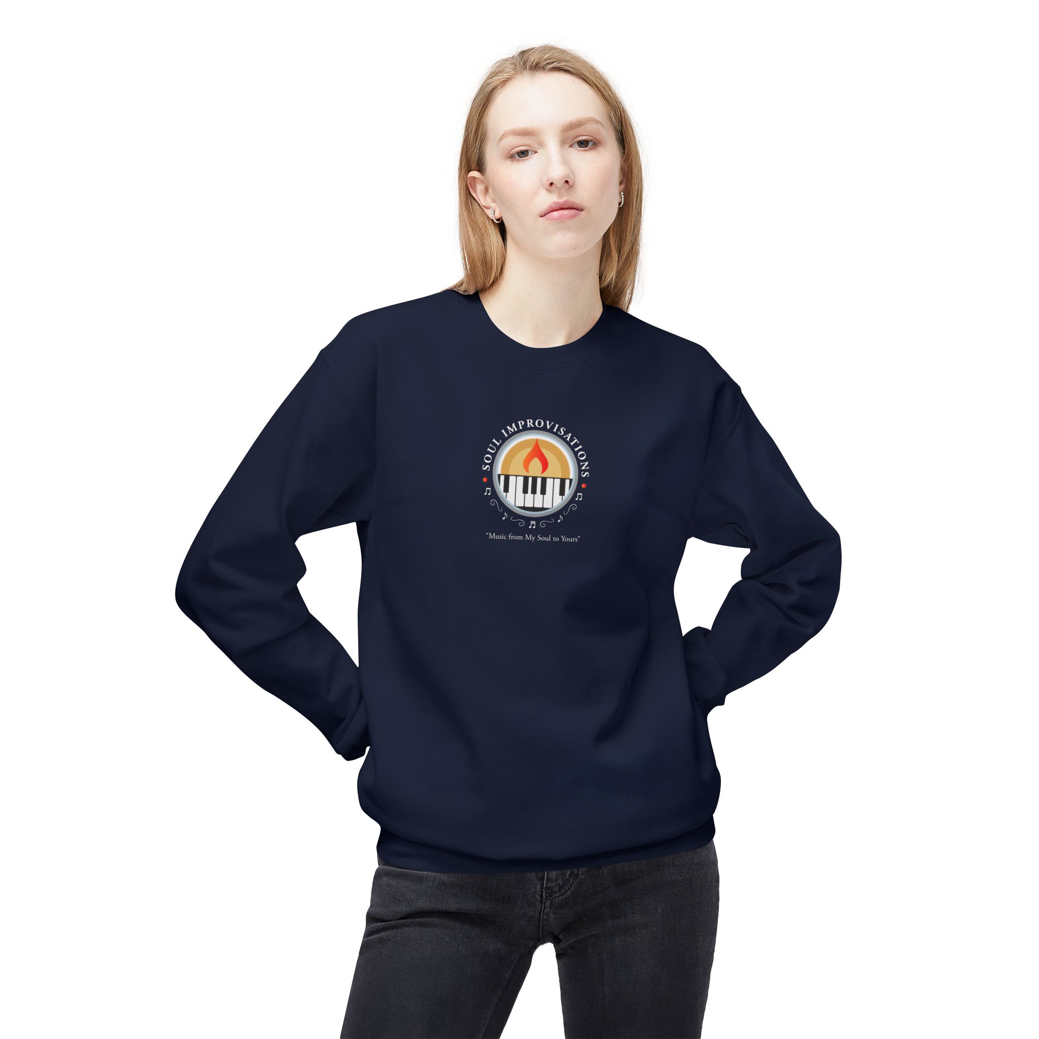 Soul Improvisations Unisex Midweight Crewneck Sweatshirt (center - large logo) - Image 20
