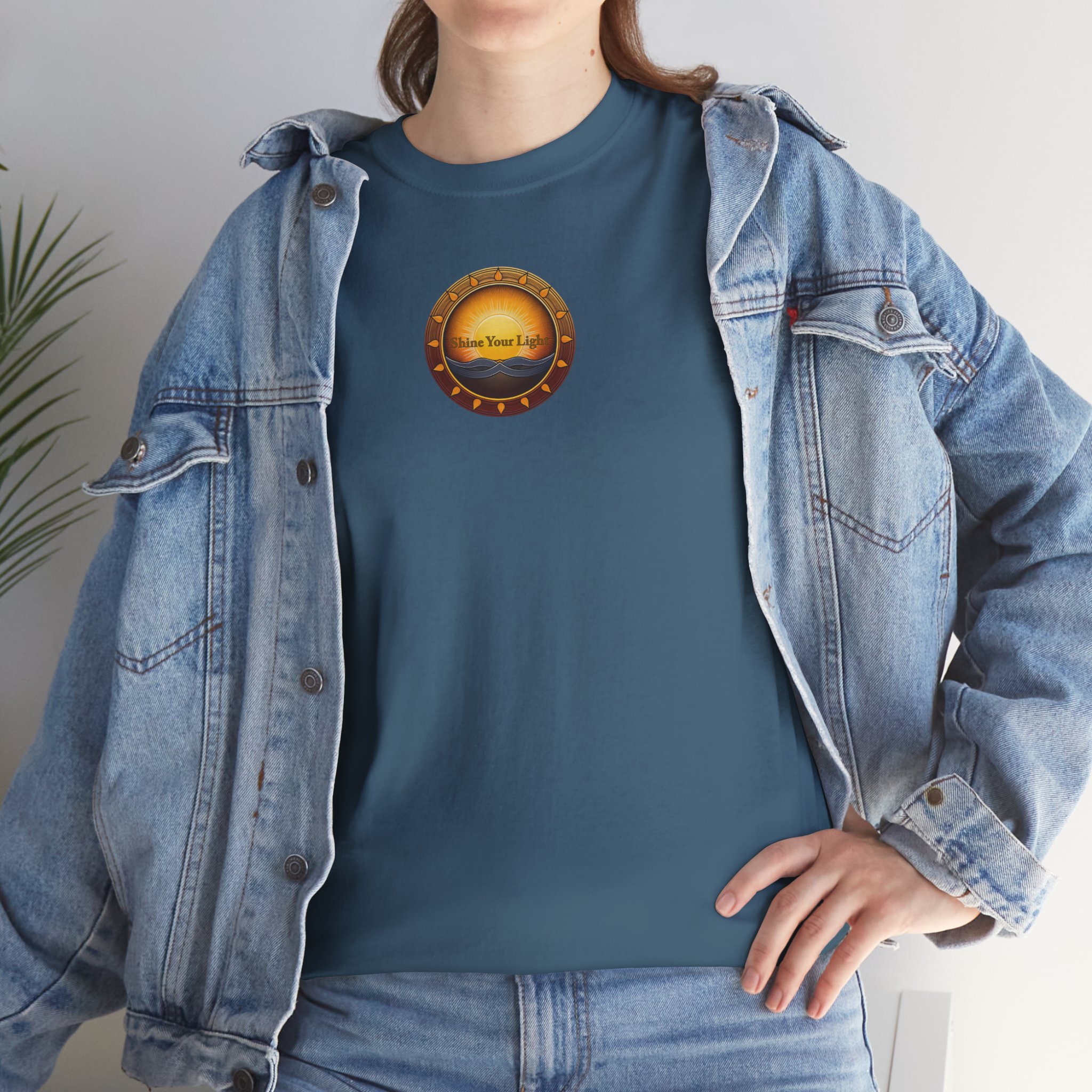 Shine Your Light Unisex Heavy Cotton Short Sleeve T-Shirt - Image 35