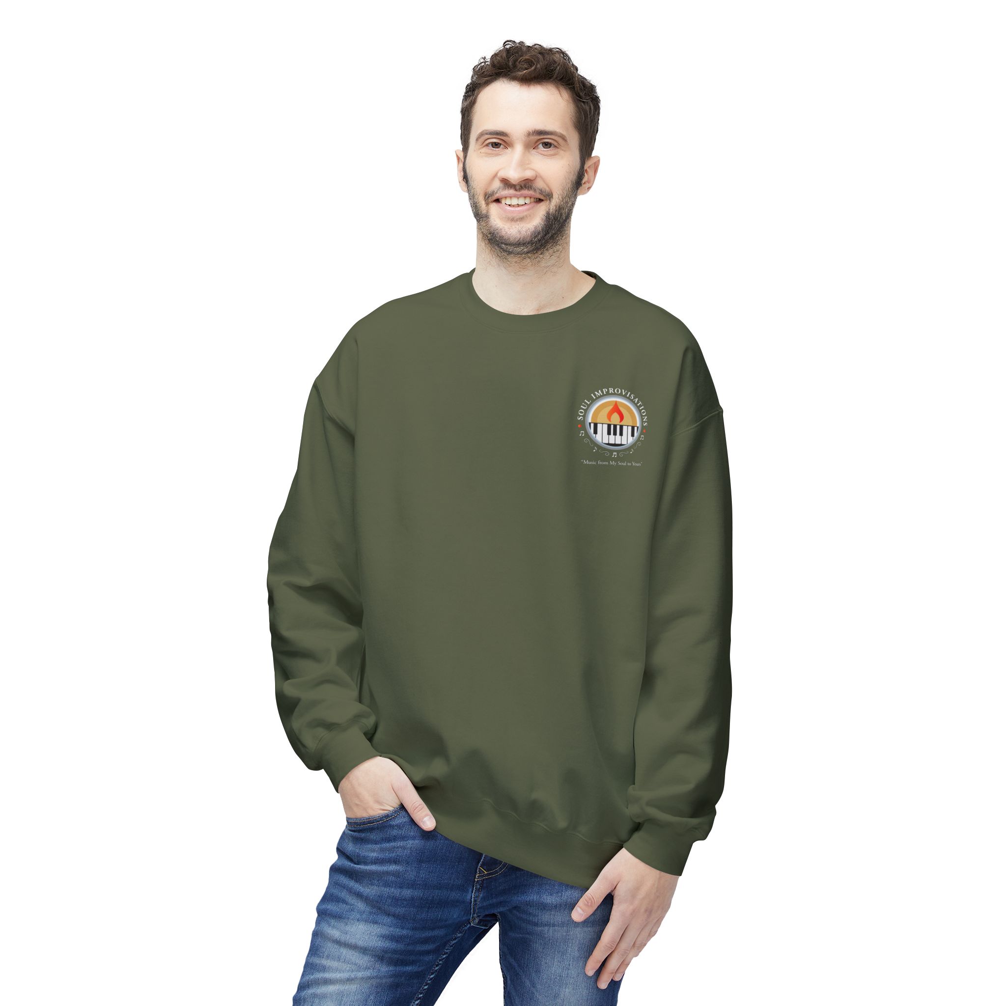 Soul Improvisations Unisex Midweight Crewneck Sweatshirt (left chest logo) - Image 6