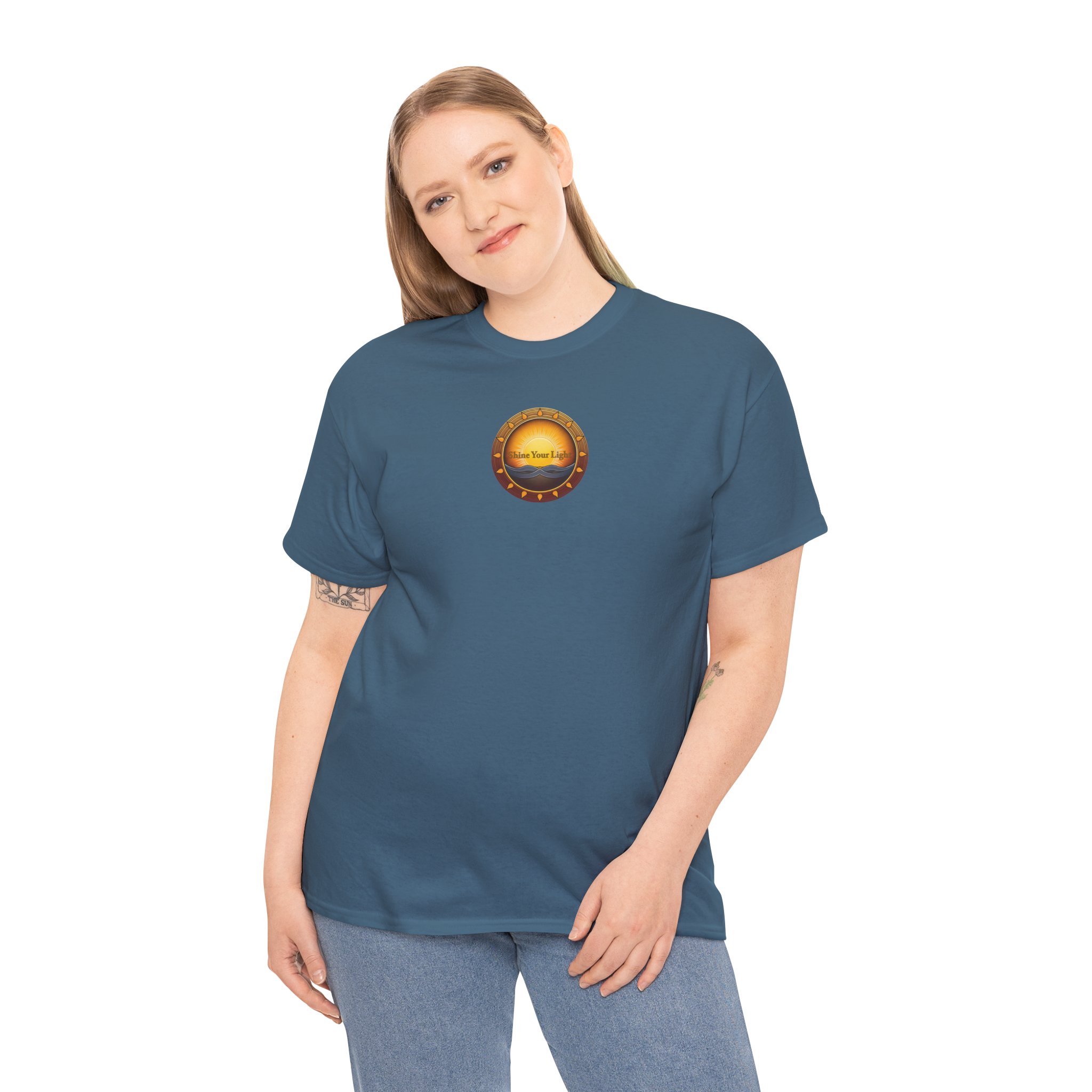 Shine Your Light Unisex Heavy Cotton Short Sleeve T-Shirt - Image 36