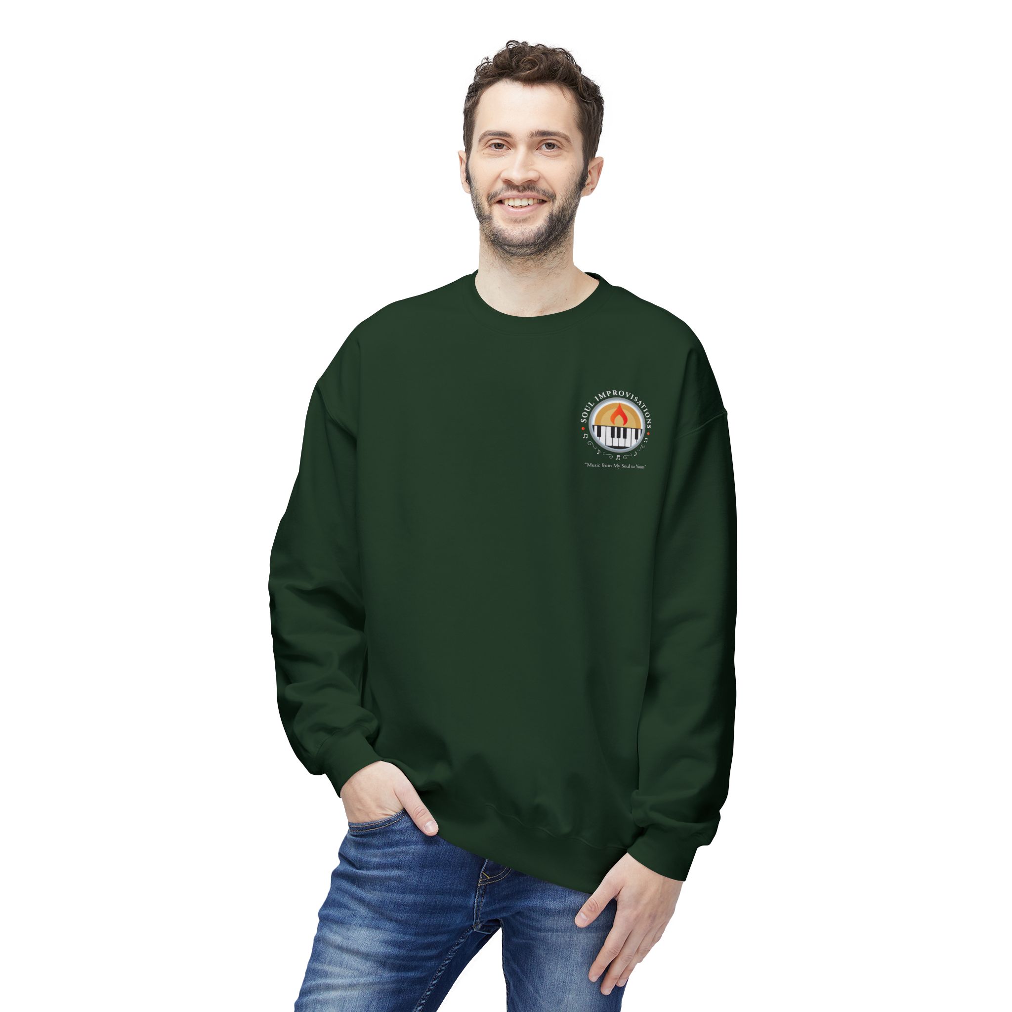 Soul Improvisations Unisex Midweight Crewneck Sweatshirt (left chest logo) - Image 9