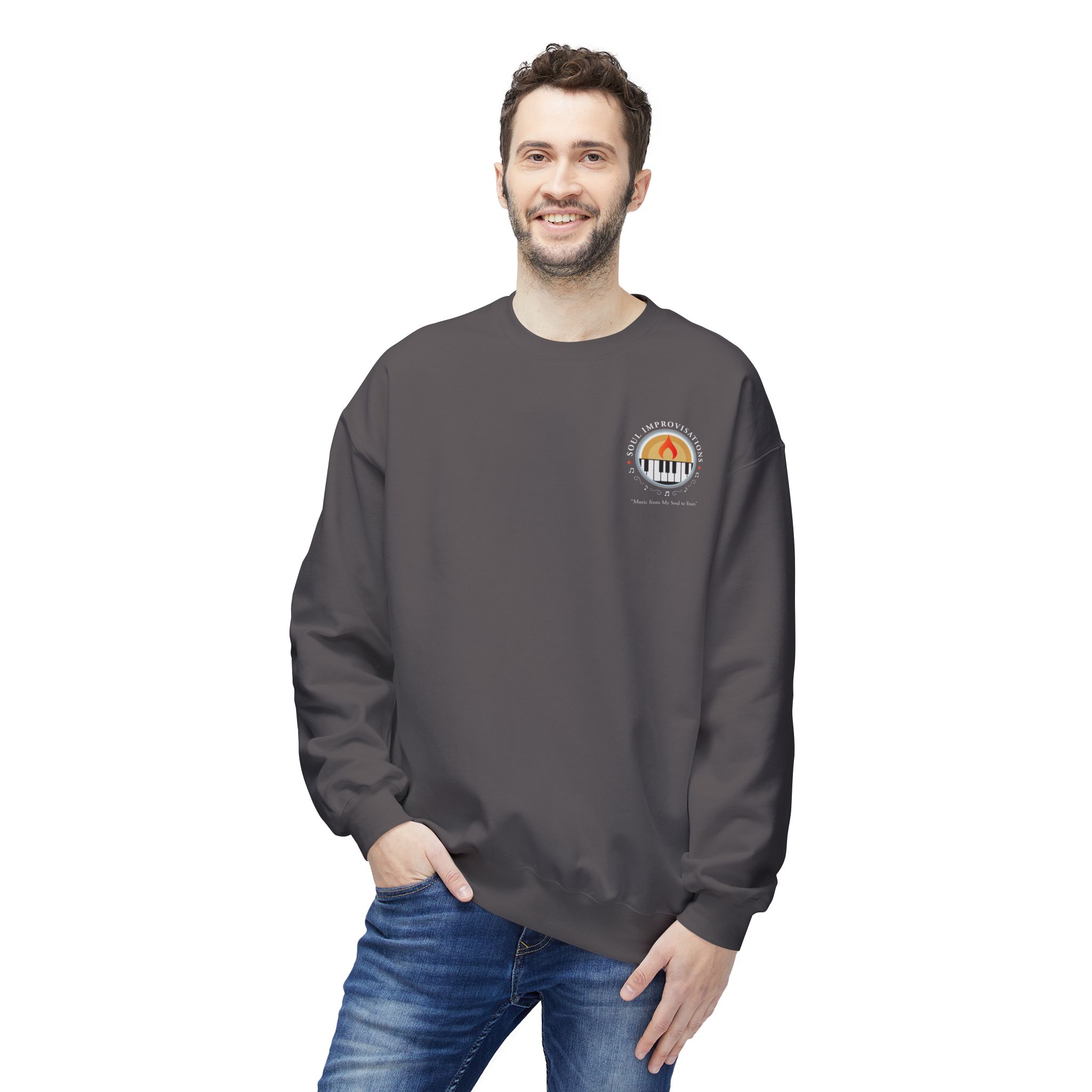 Soul Improvisations Unisex Midweight Crewneck Sweatshirt (left chest logo) - Image 15