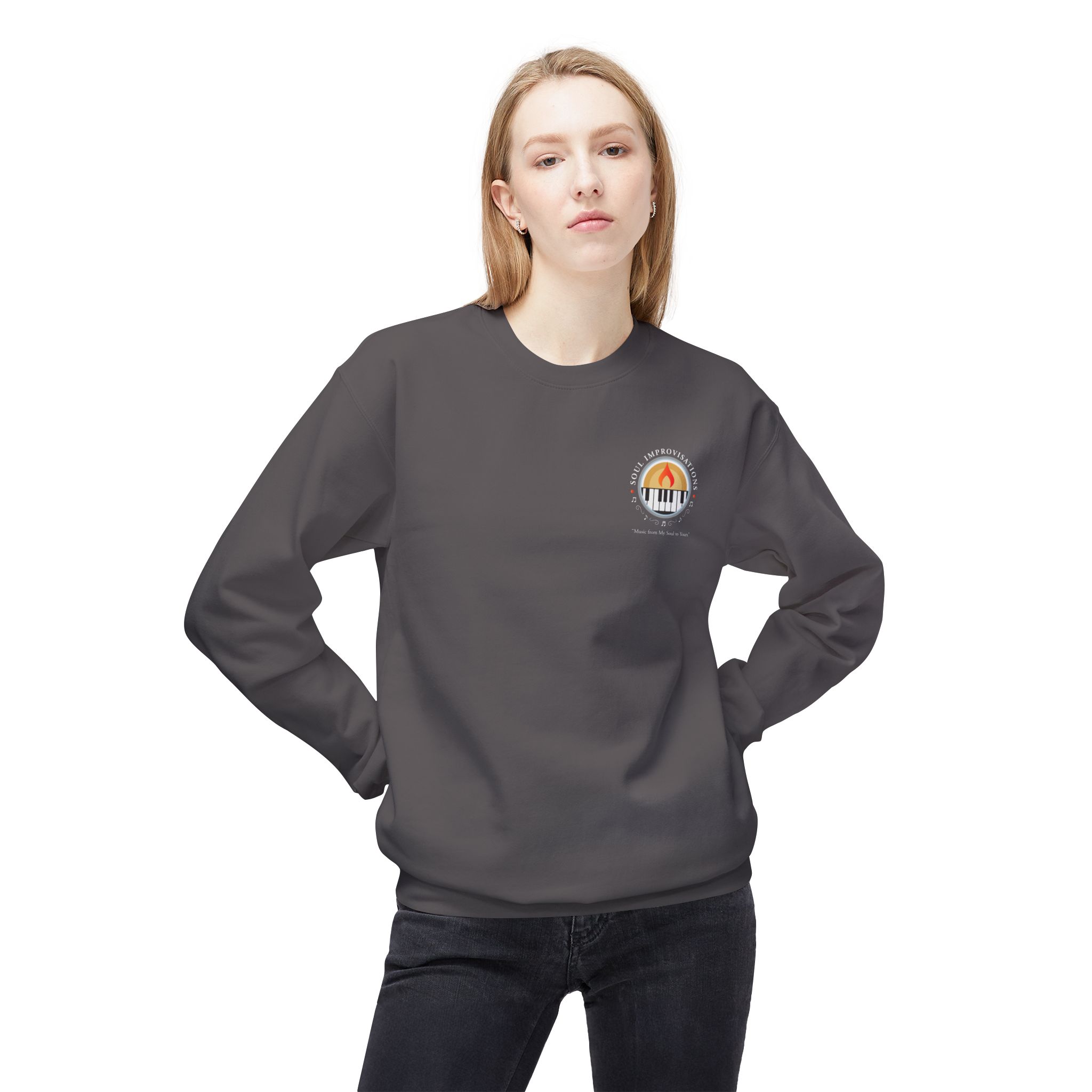 Soul Improvisations Unisex Midweight Crewneck Sweatshirt (left chest logo) - Image 14