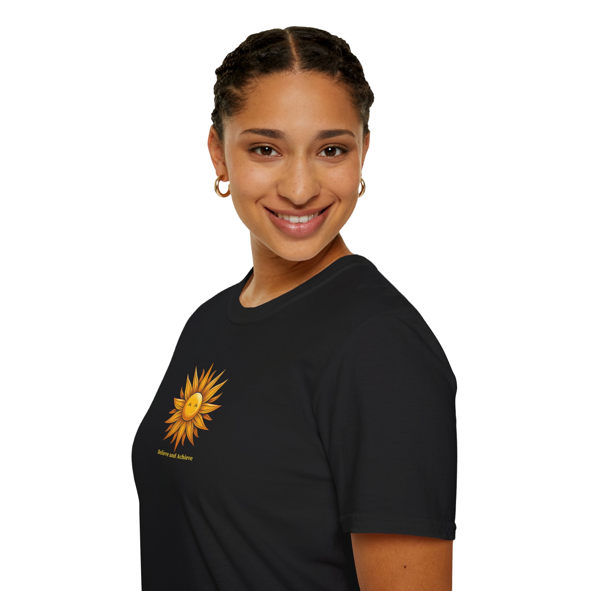 Believe & Achieve Sunshine Unisex Softstyle Short Sleeve T-Shirt - Image 3