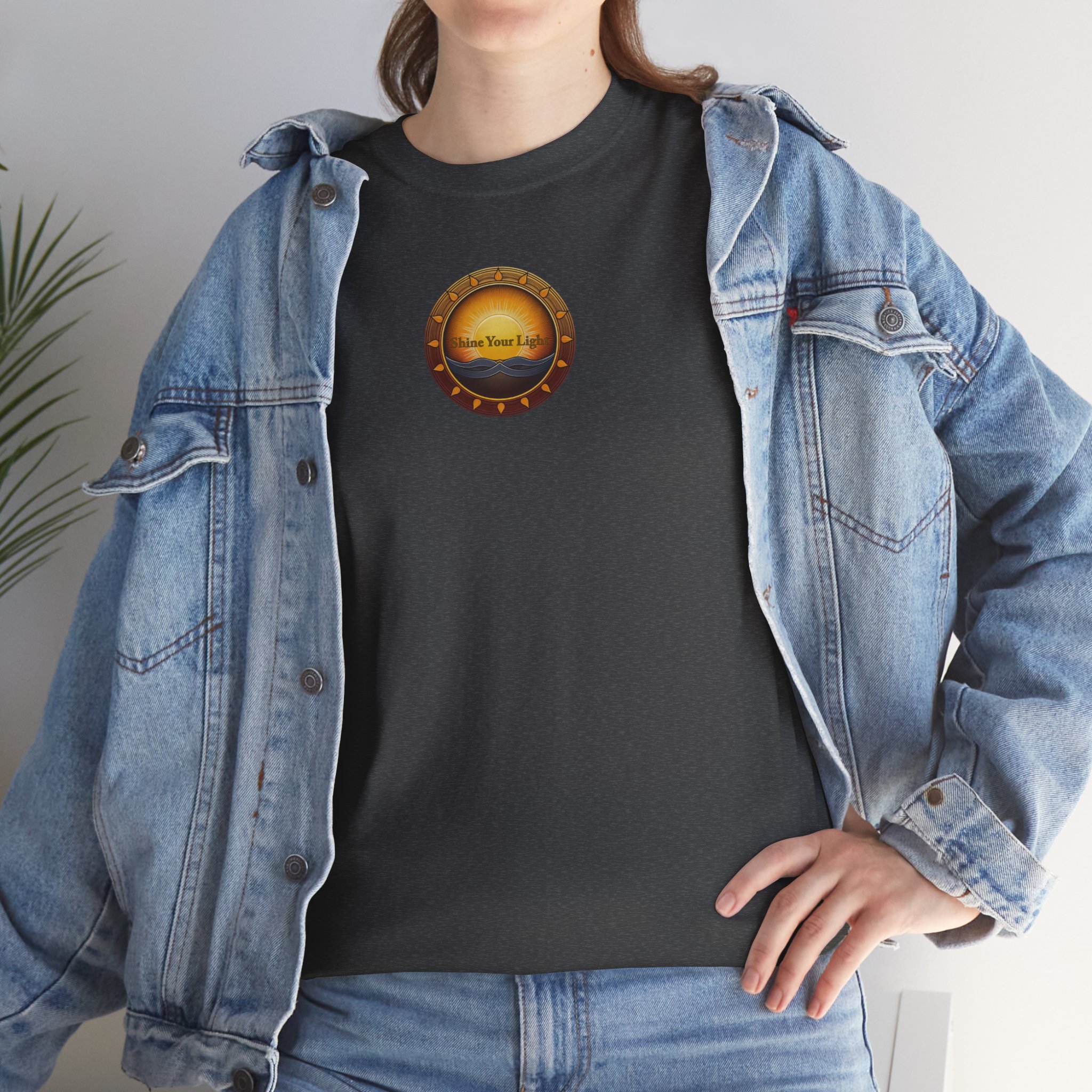 Shine Your Light Unisex Heavy Cotton Short Sleeve T-Shirt - Image 31