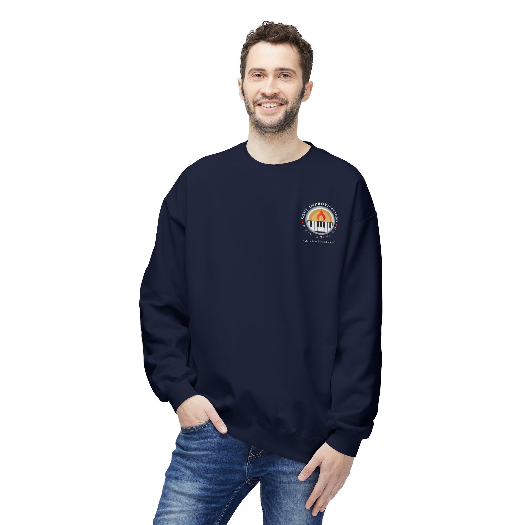 Soul Improvisations Unisex Midweight Crewneck Sweatshirt (left chest logo) - Image 21