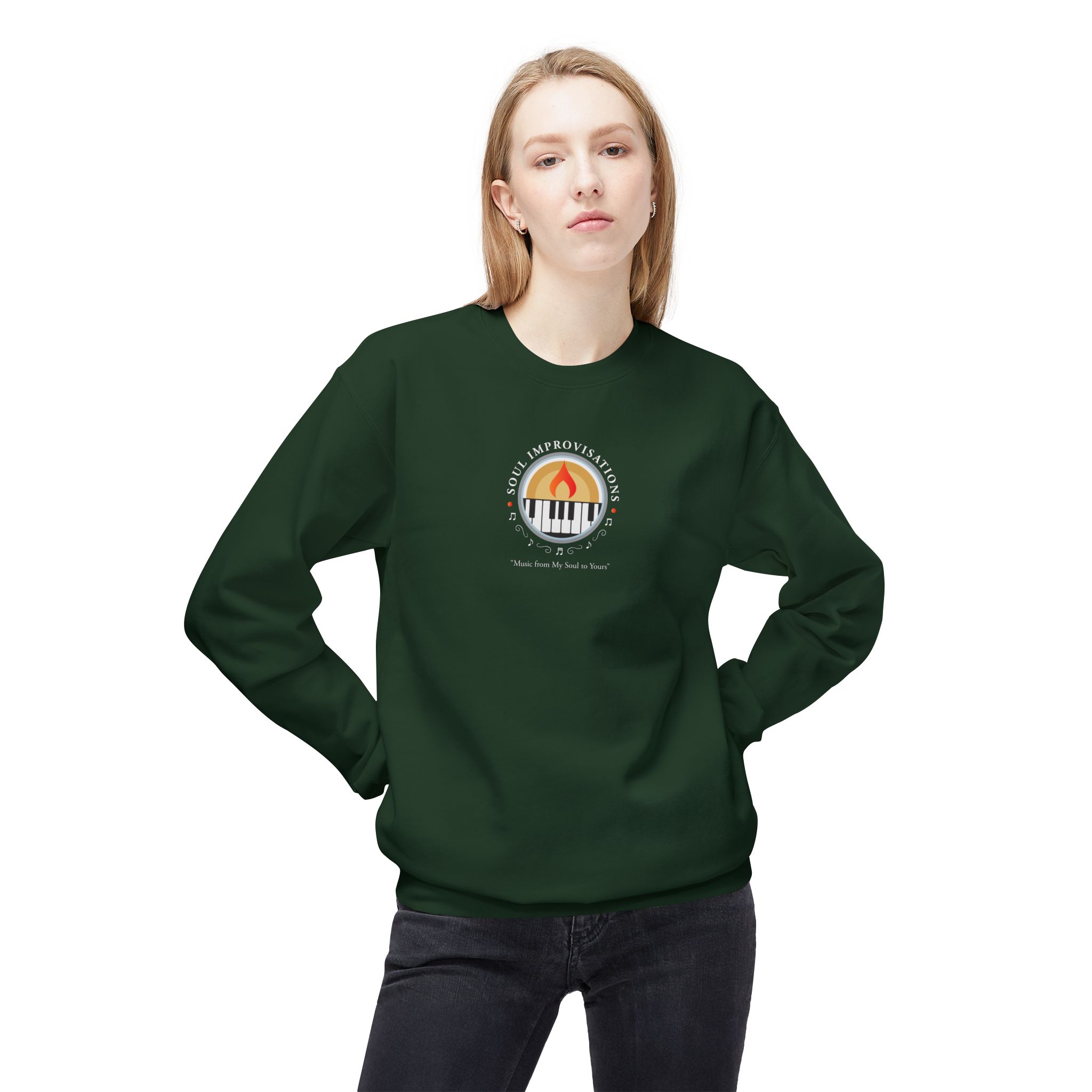 Soul Improvisations Unisex Midweight Crewneck Sweatshirt (center - large logo) - Image 8