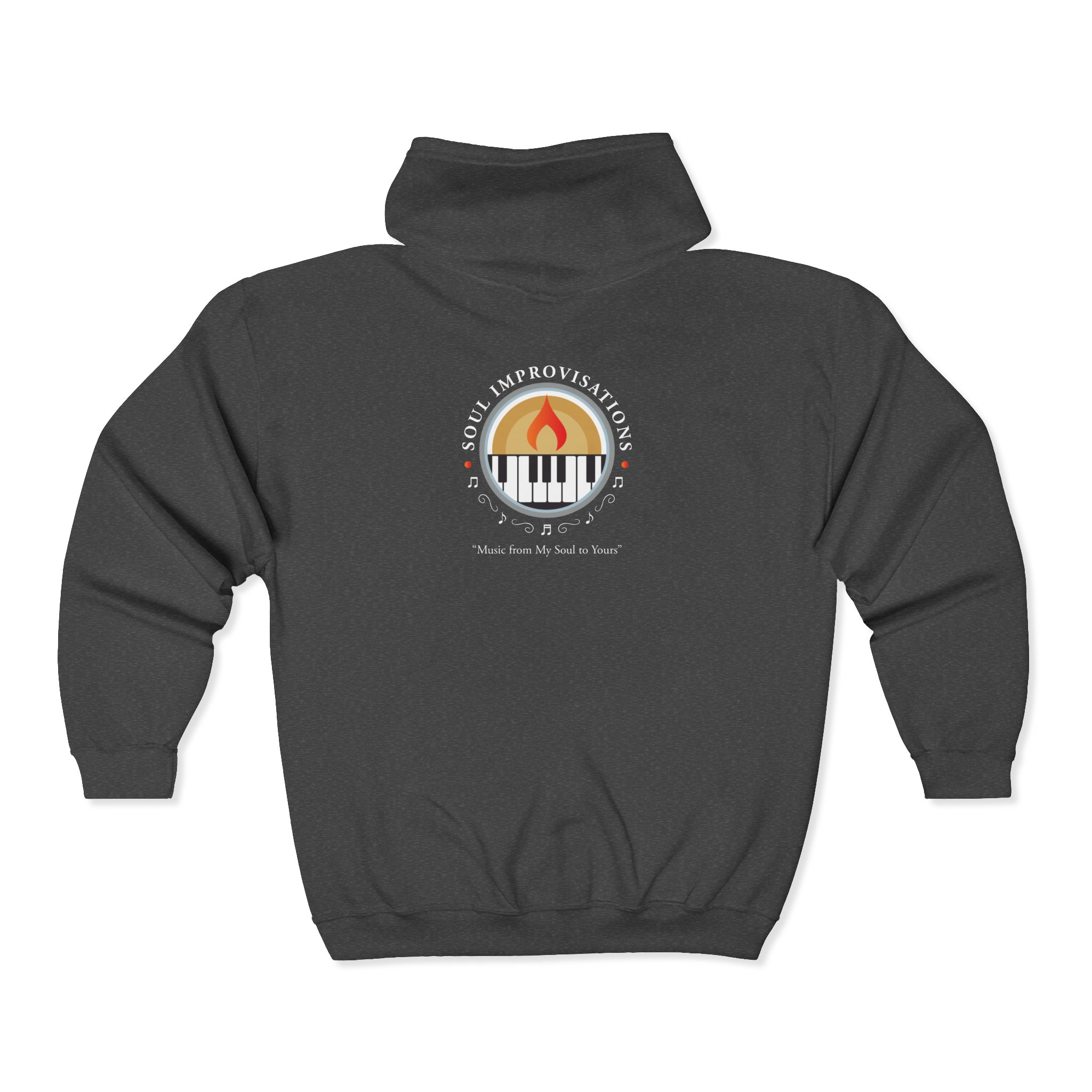 Soul Improvisations Unisex Full Zip Hooded Sweatshirt (front and back logo) - Image 4