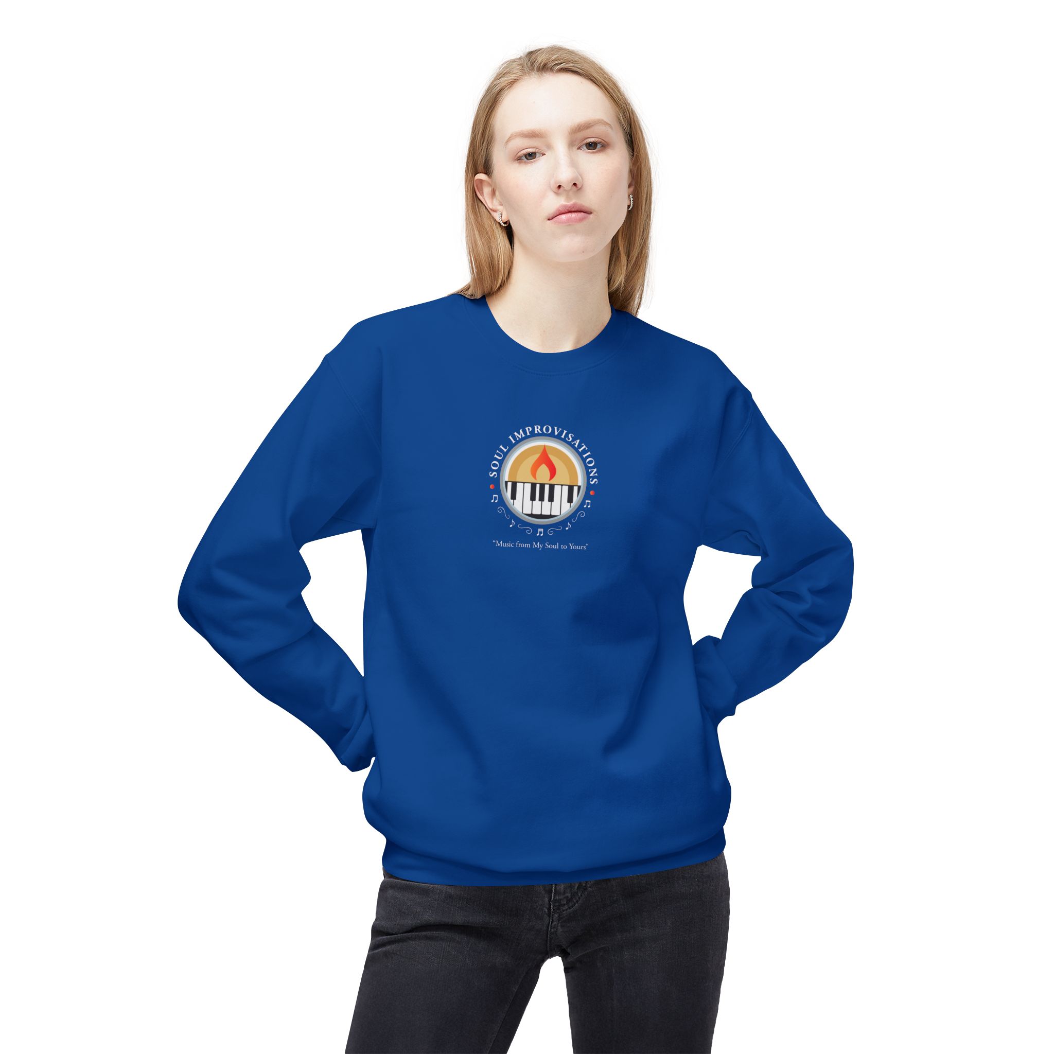 Soul Improvisations Unisex Midweight Crewneck Sweatshirt (center - large logo) - Image 17